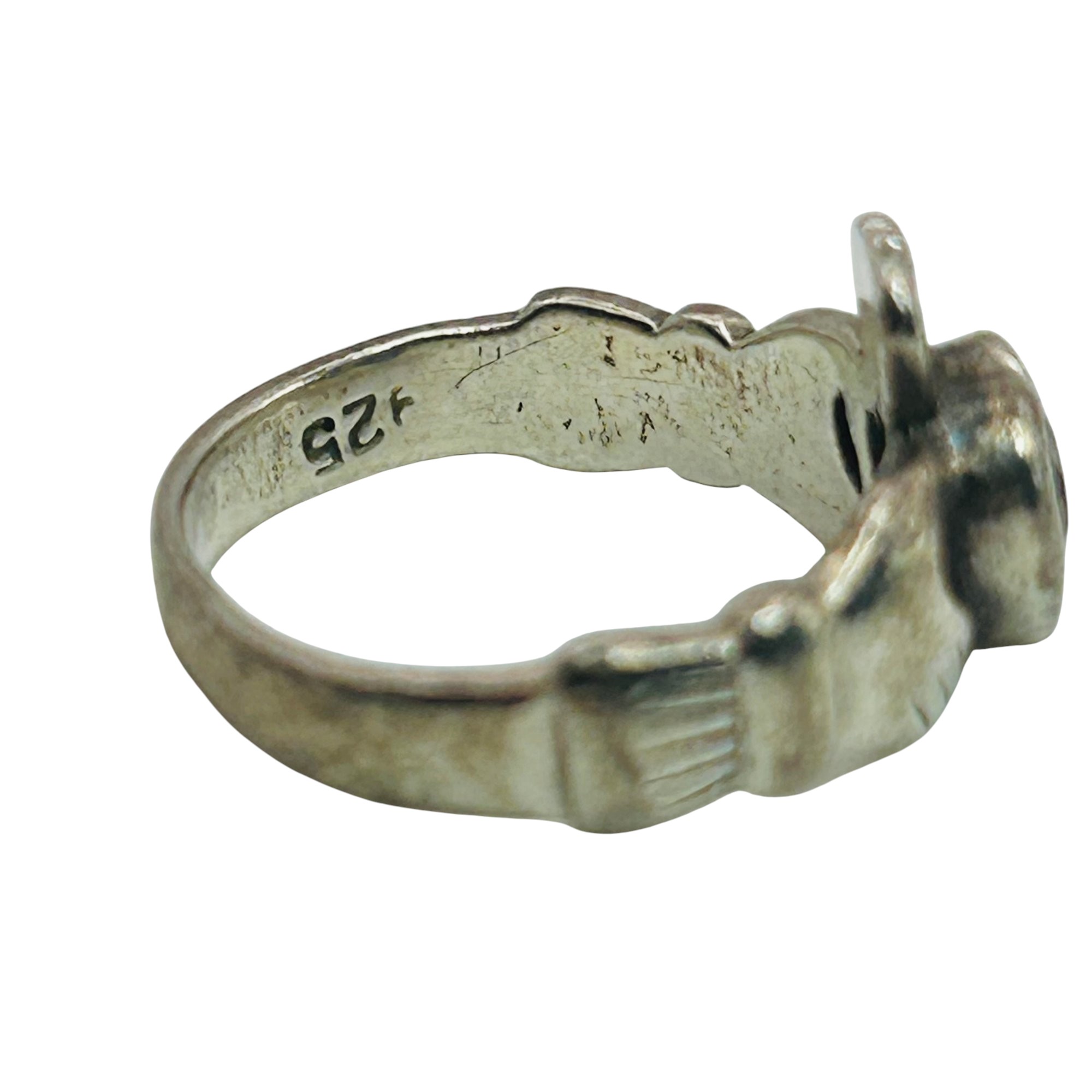 Sterling Amethyst Claddagh Ring Sz 4