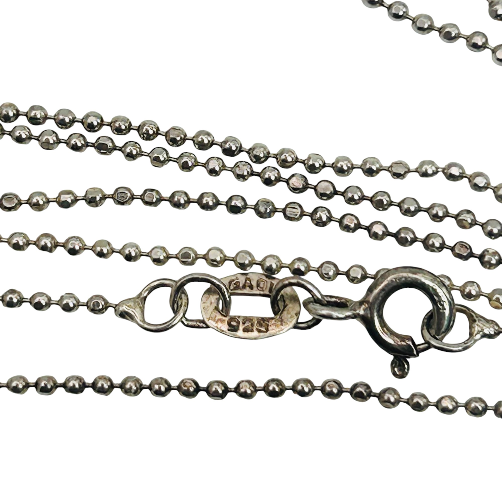 Signed Sterling Bead Chain Necklace