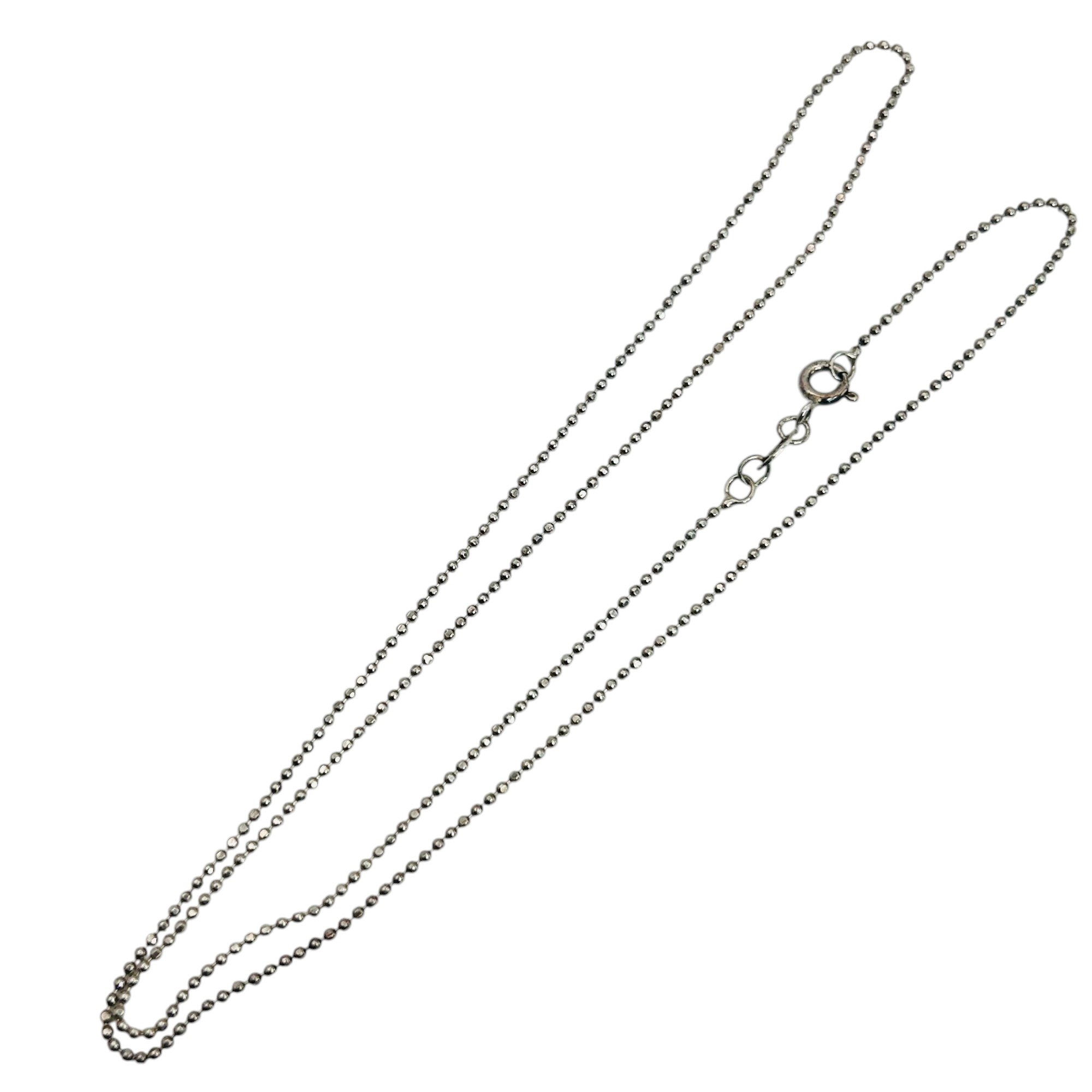 Signed Sterling Bead Chain Necklace