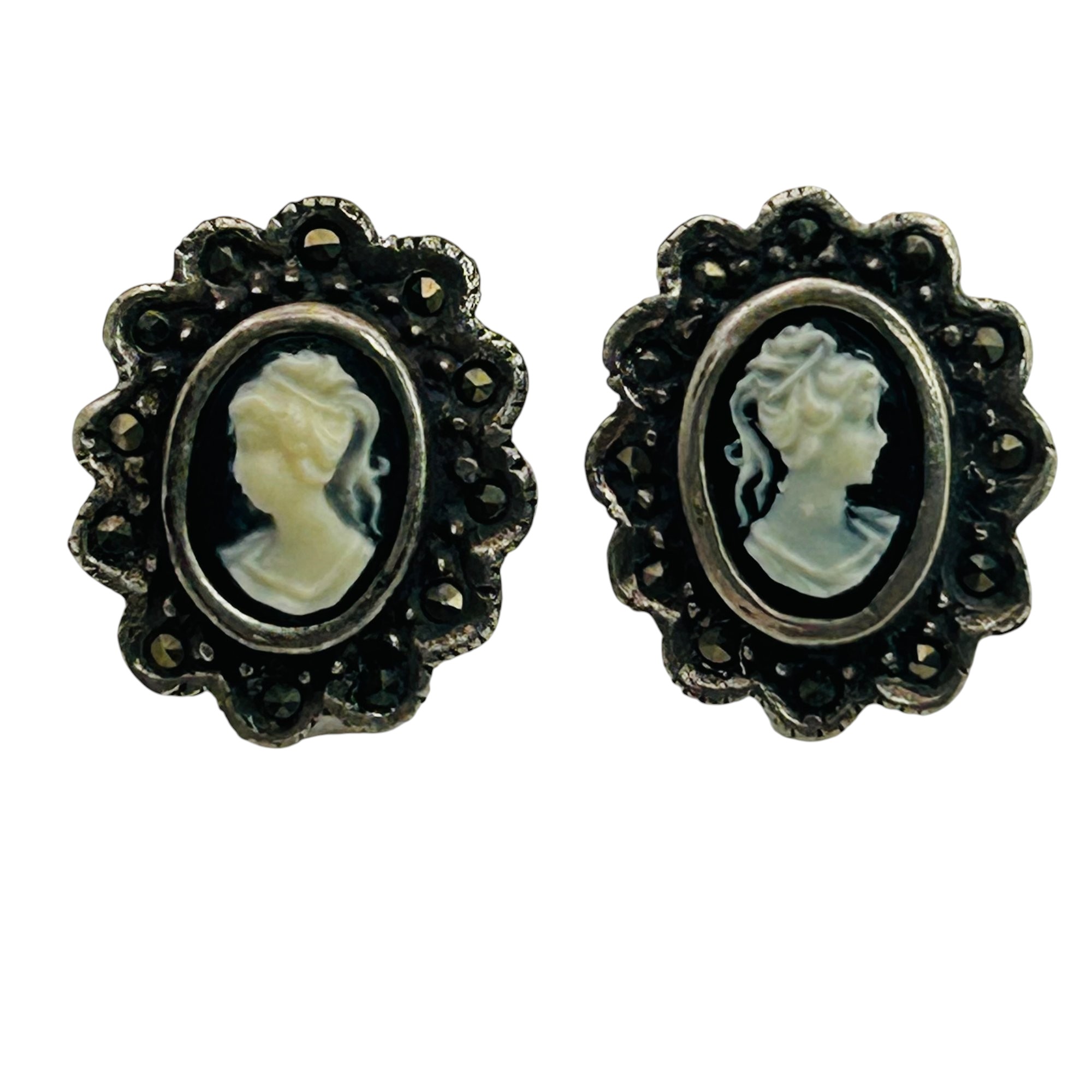 Sterling Cameo Earrings