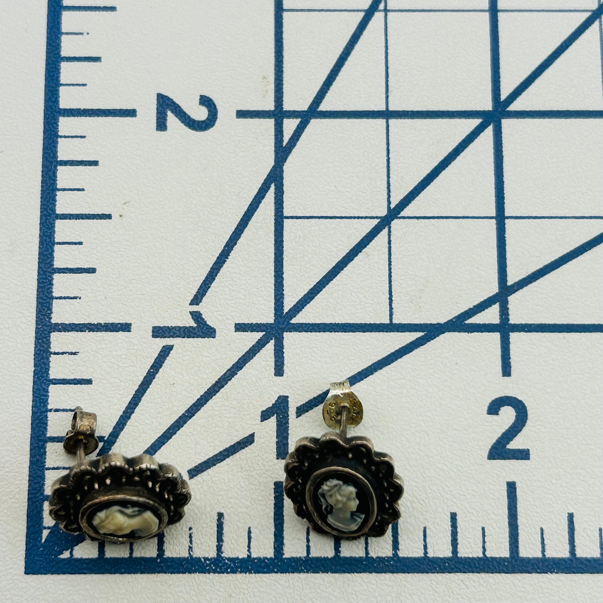 Sterling Cameo Earrings