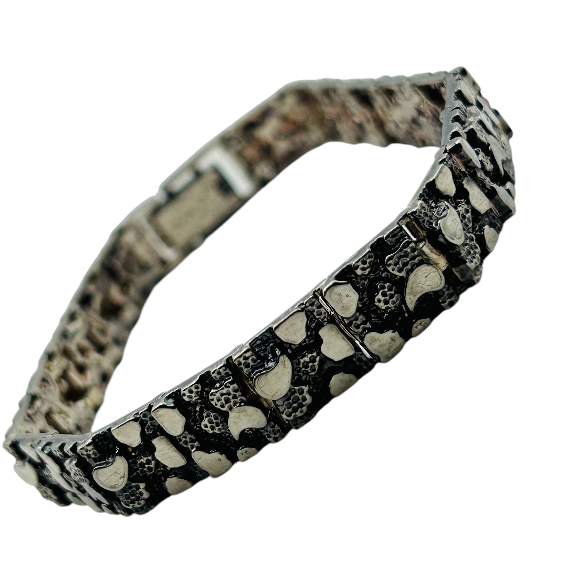 Sterling Nugget Link Bracelet