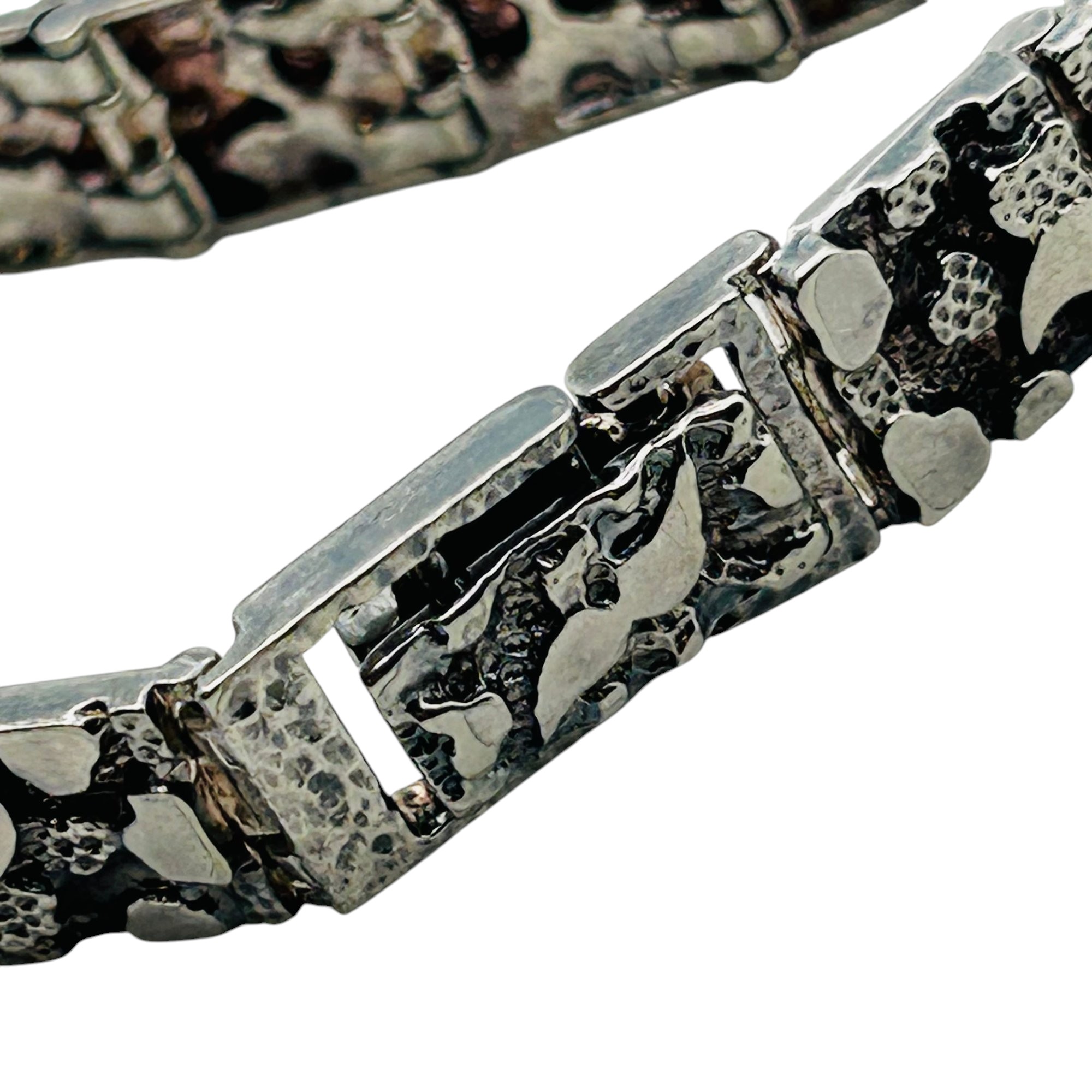 Sterling Nugget Link Bracelet