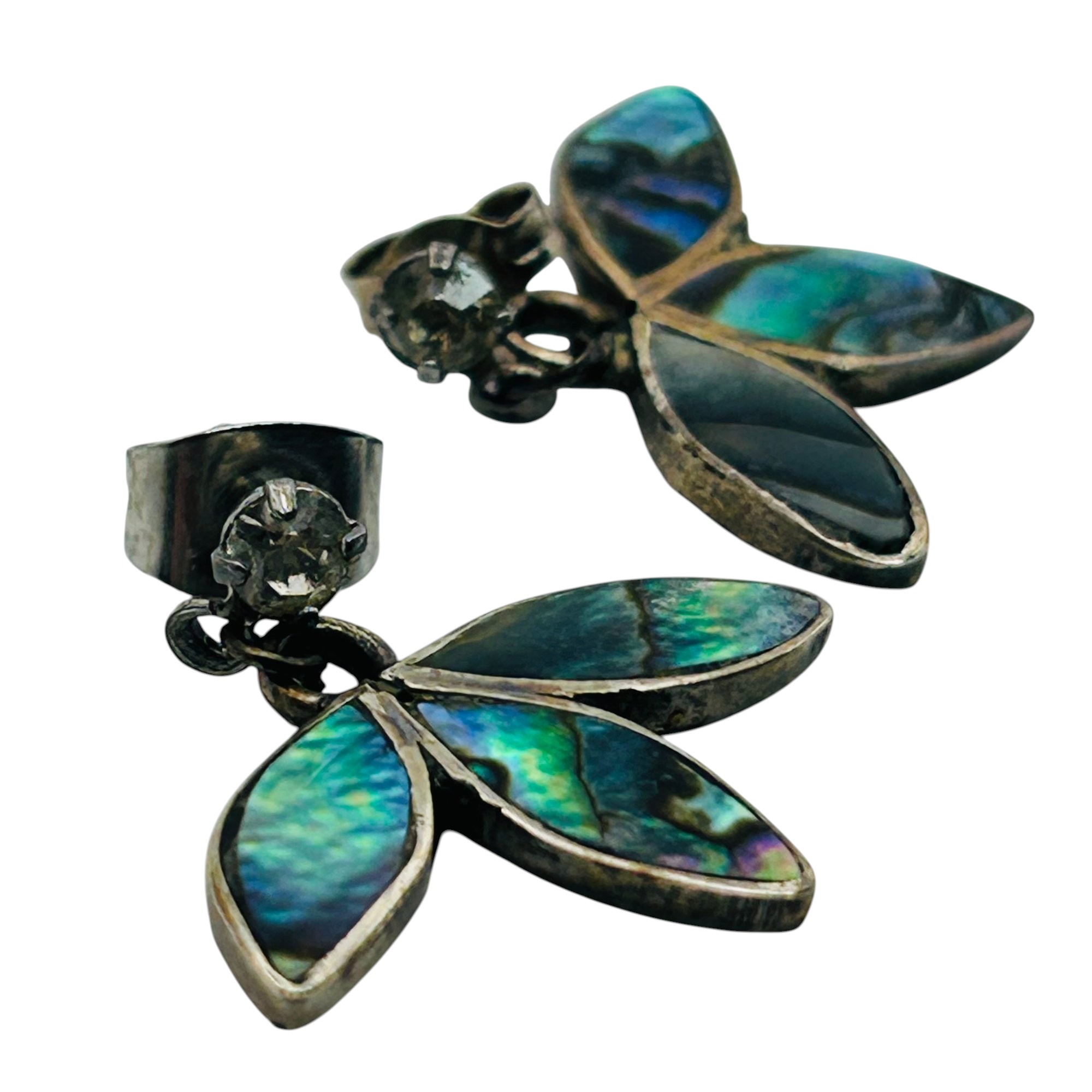 Taxco Mexico Sterling Abalone Earrings