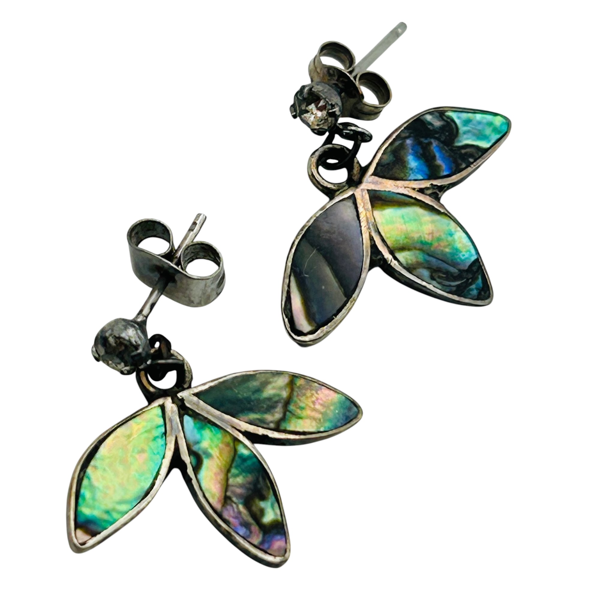 Taxco Mexico Sterling Abalone Earrings