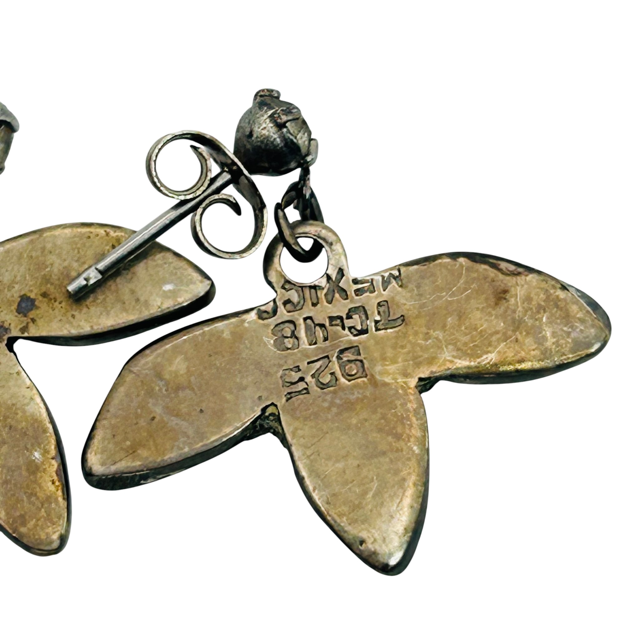 Taxco Mexico Sterling Abalone Earrings