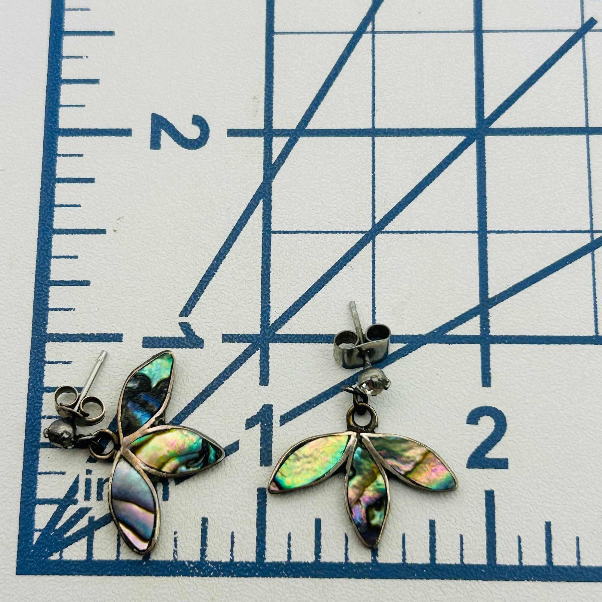Taxco Mexico Sterling Abalone Earrings