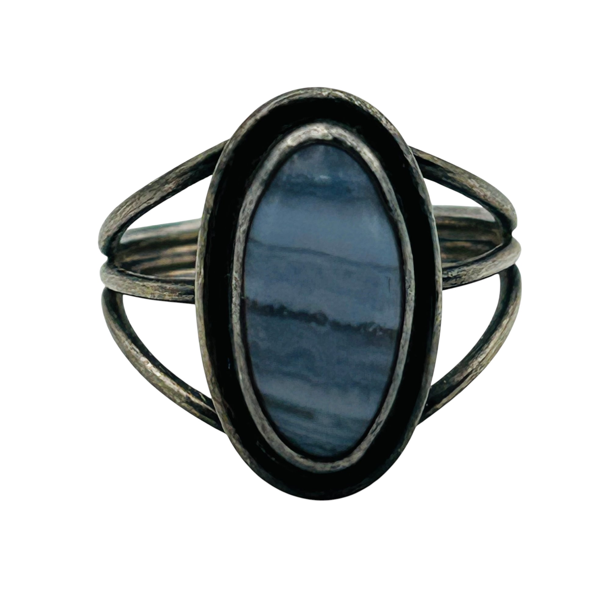 Sterling Lace Agate Ring Sz 6