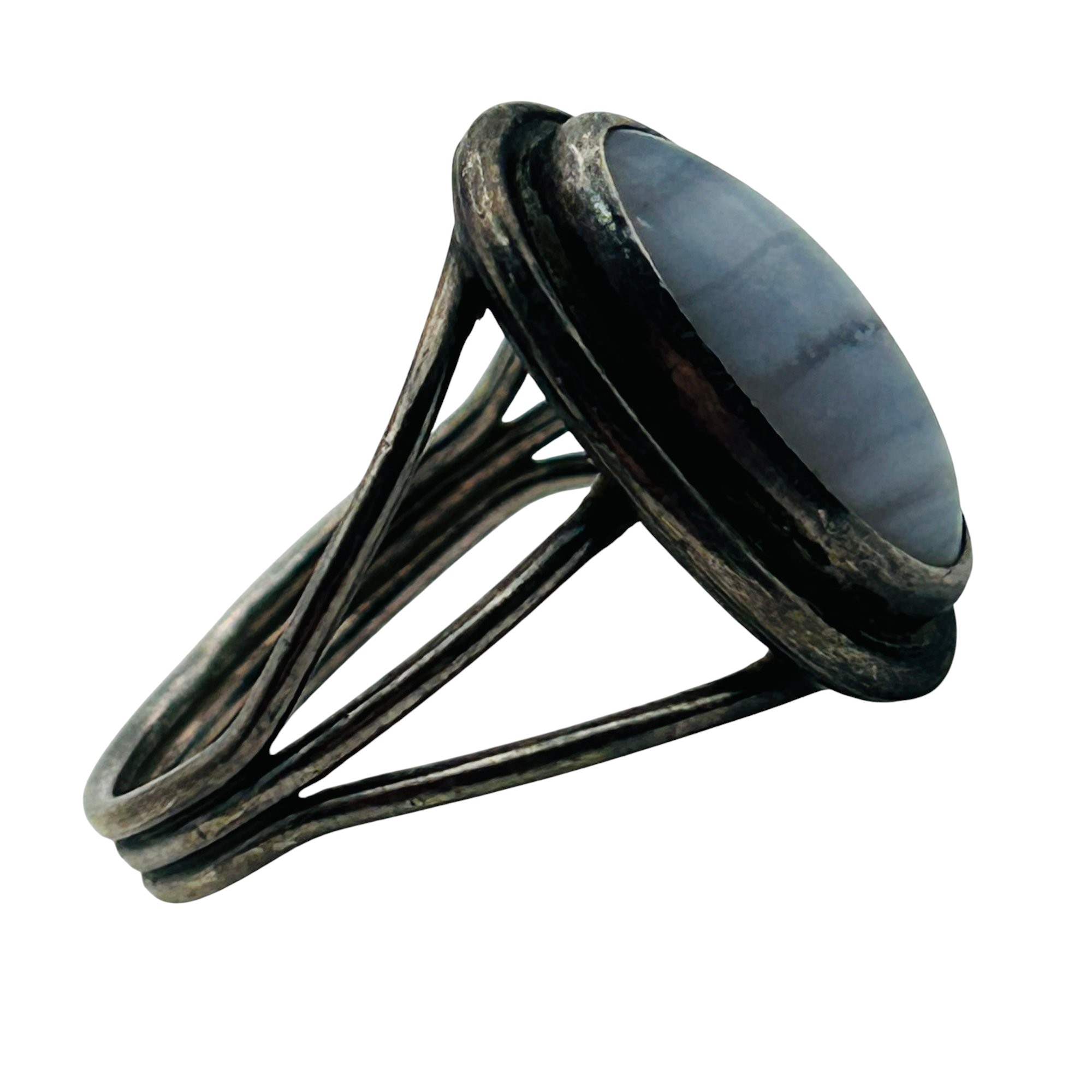 Sterling Lace Agate Ring Sz 6