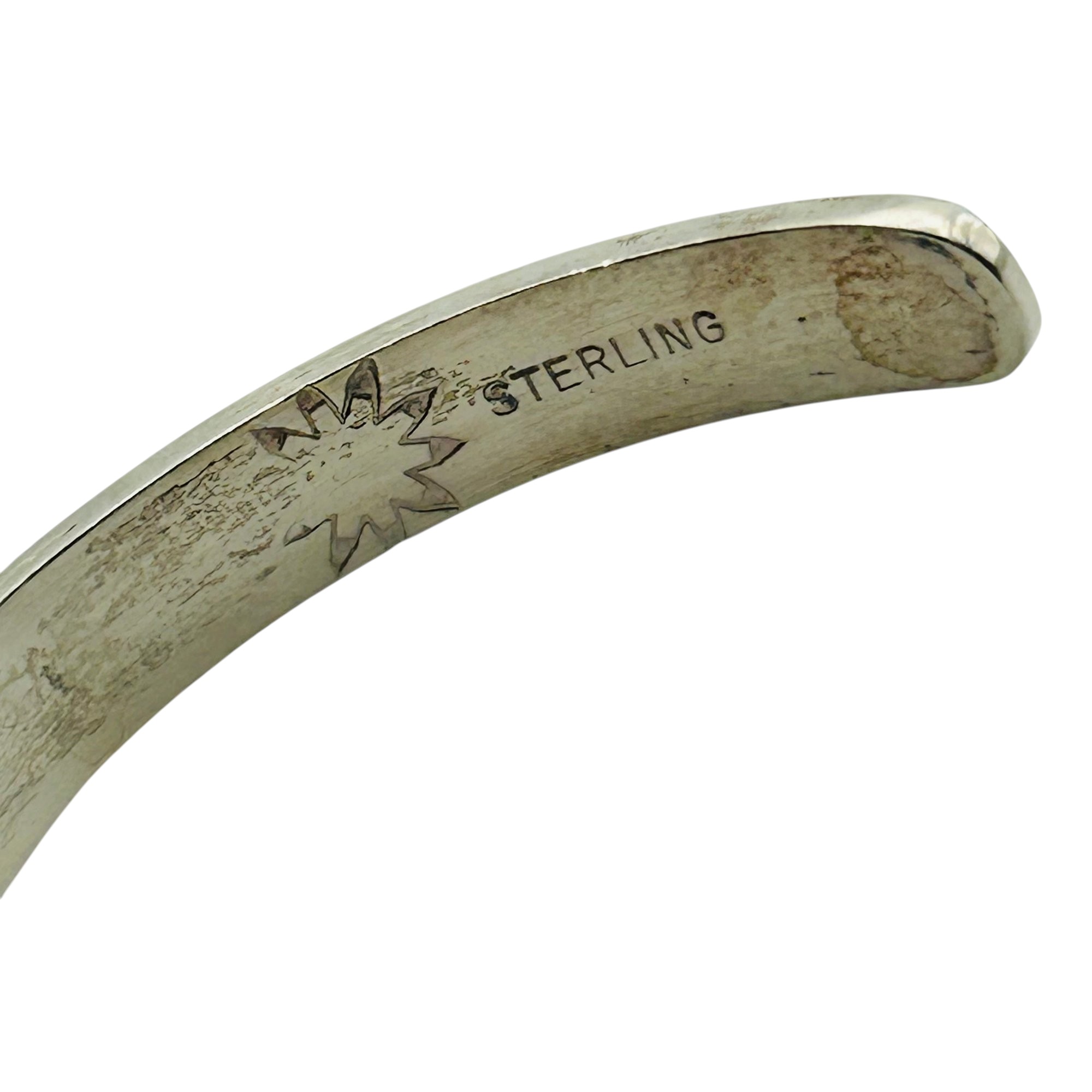 Signed Sterling Wave Cuff Bracelet