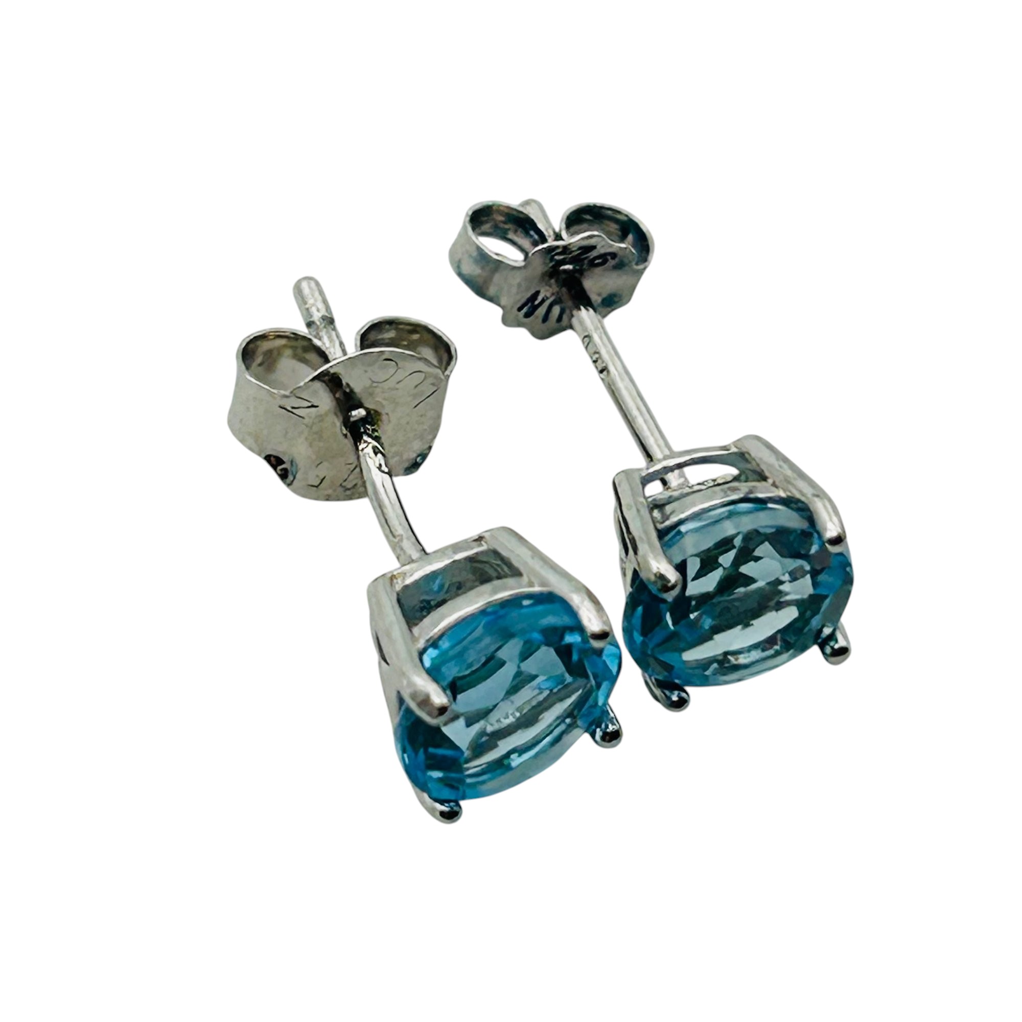 Signed Sterling Topaz Earrings