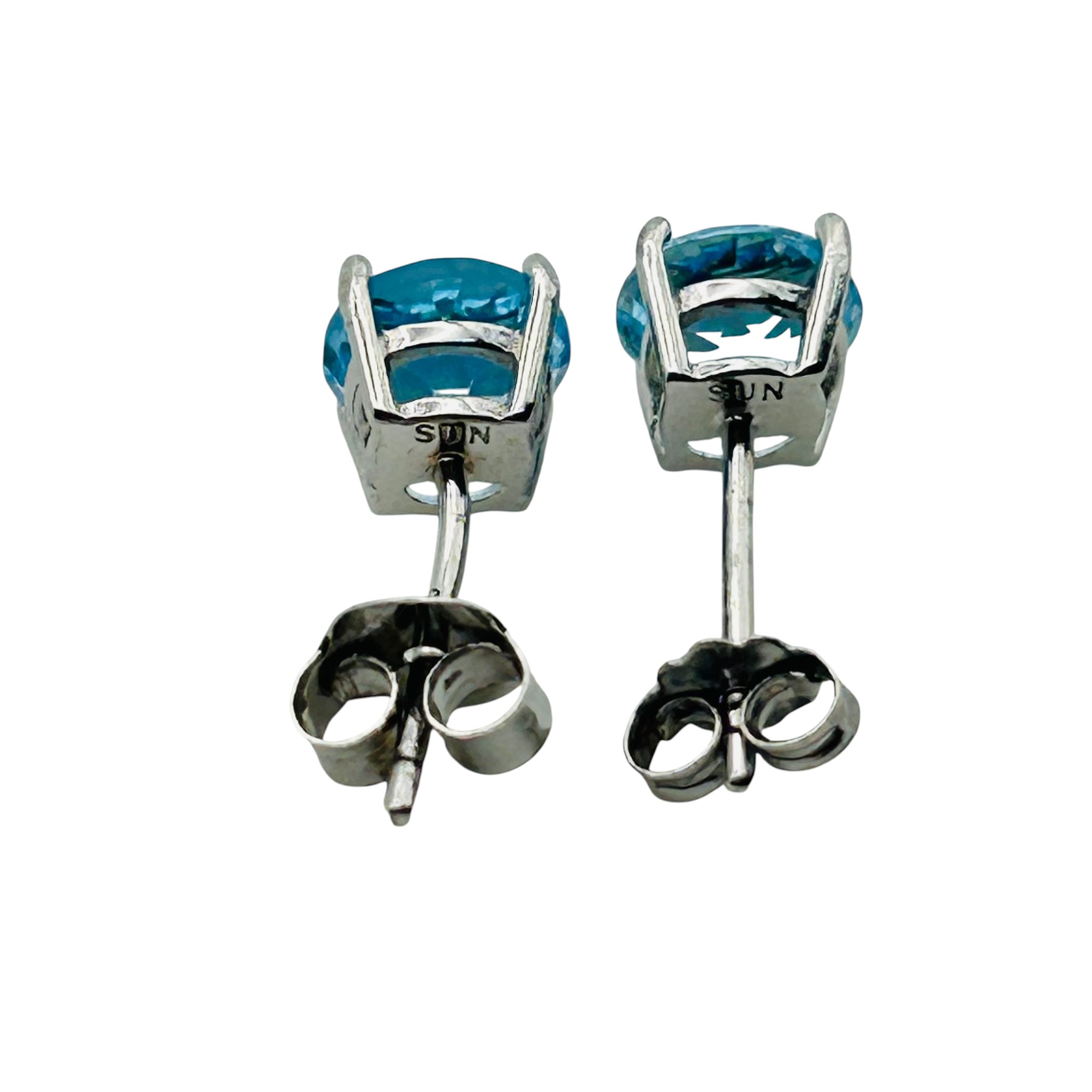 Signed Sterling Topaz Earrings
