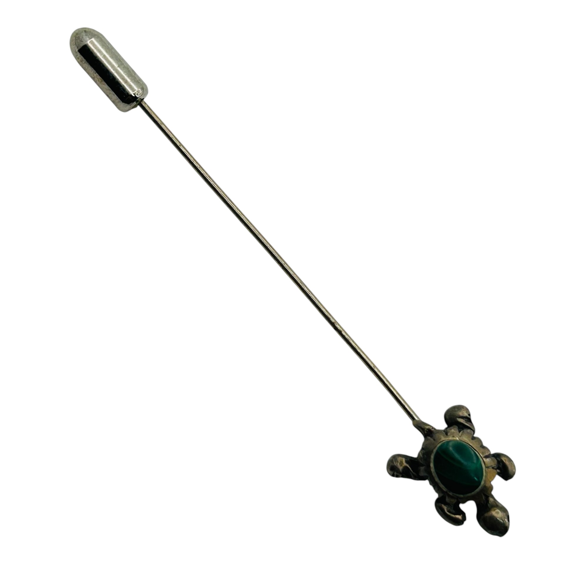 Sterling Malachite Turtle Pin