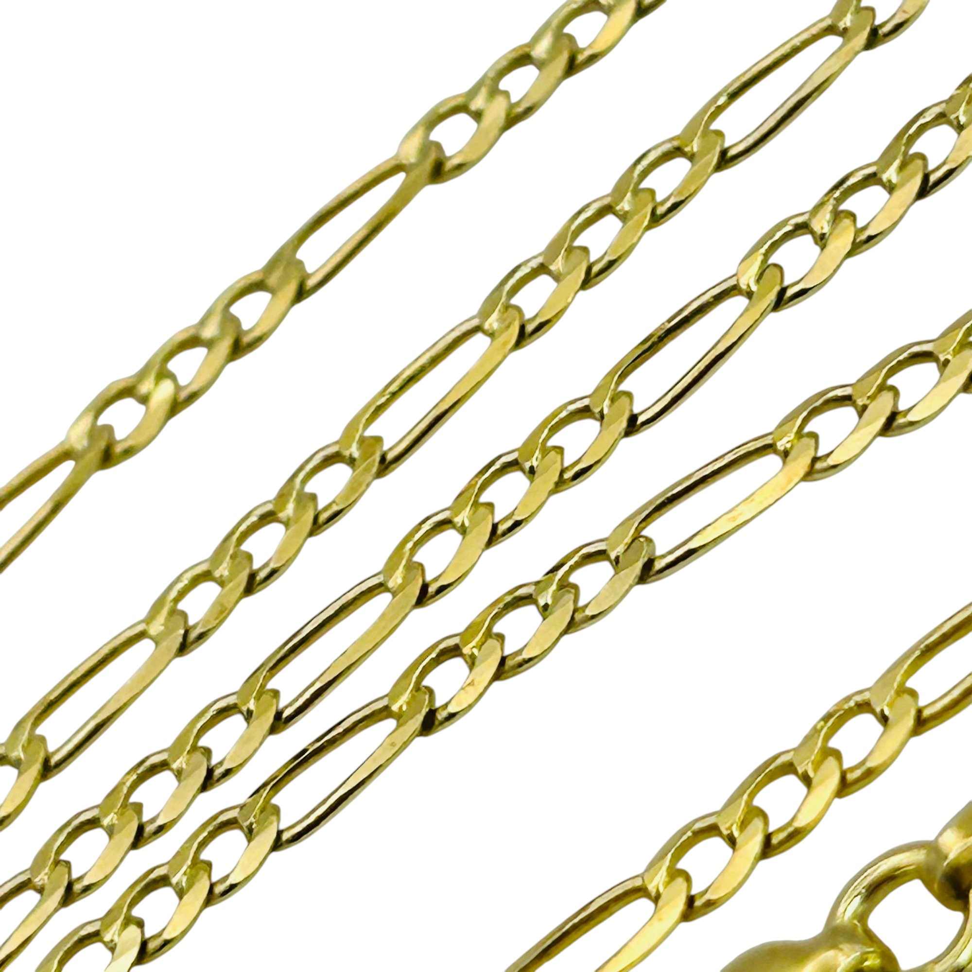 Signed Italy Sterling Figaro Chain Necklace