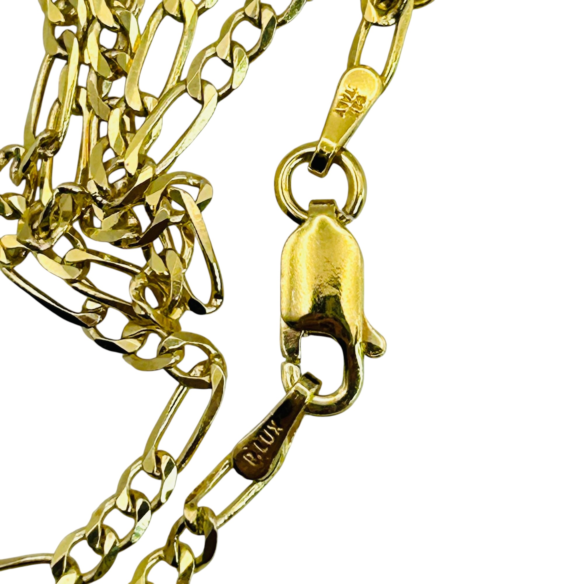 Signed Italy Sterling Figaro Chain Necklace