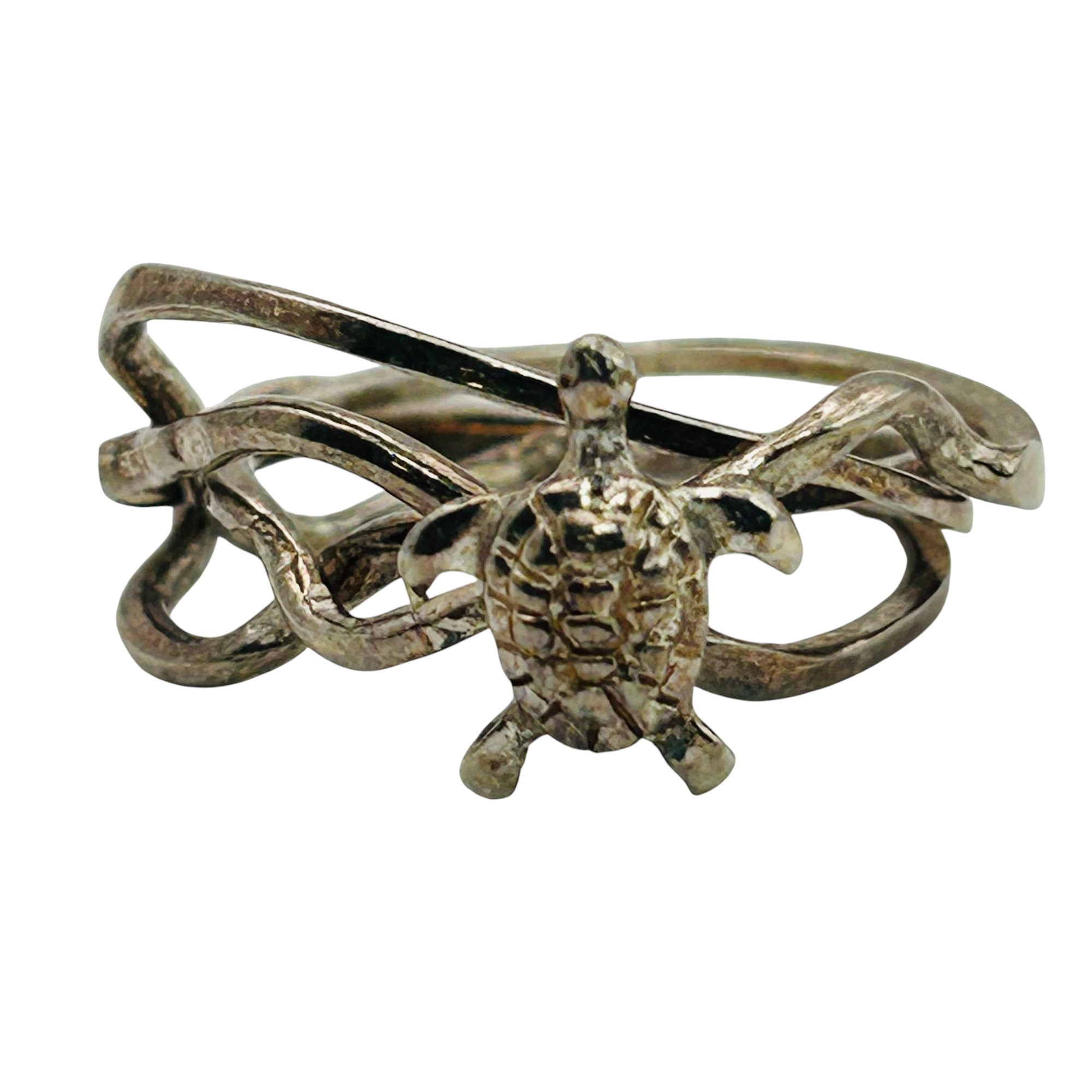 Sterling Multi Band Turtle Ring Sz 7