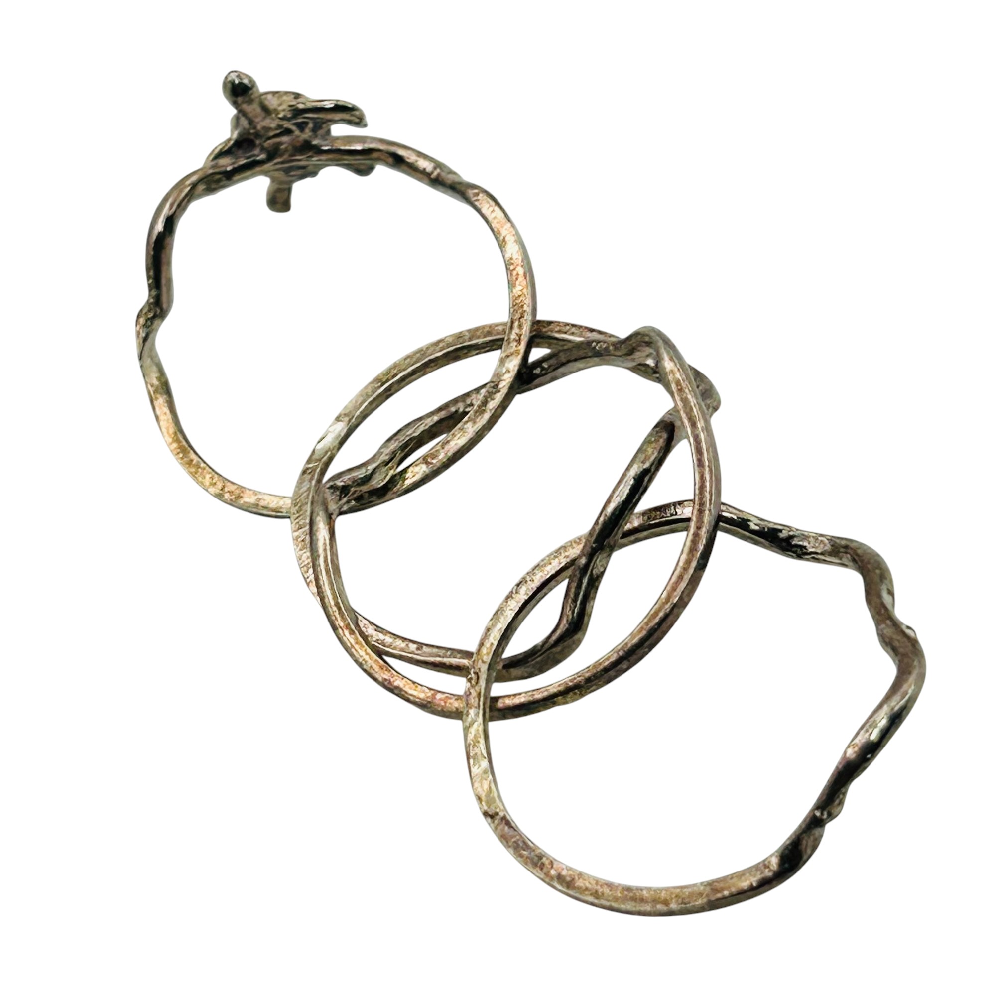 Sterling Multi Band Turtle Ring Sz 7