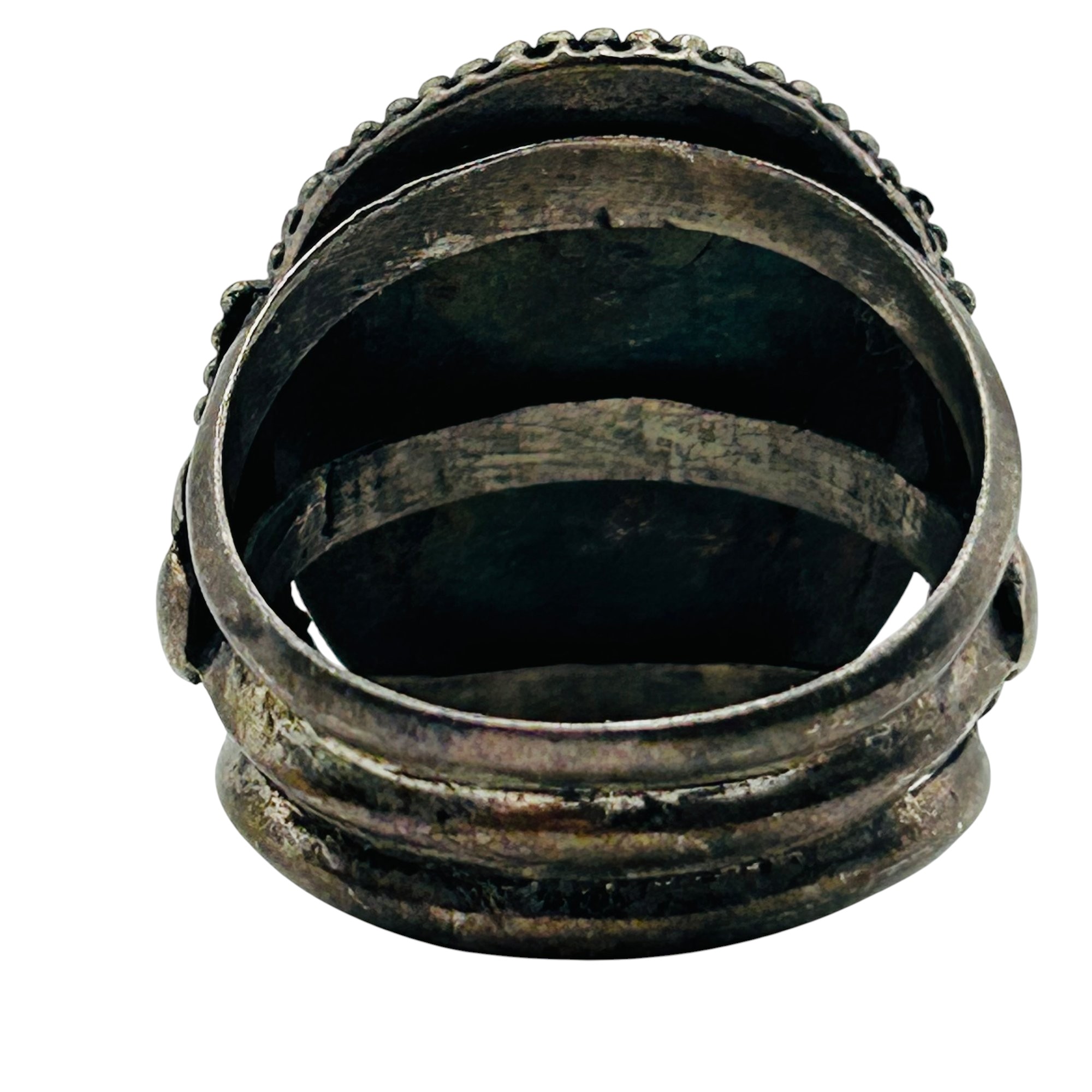 Sterling Onyx Ring Sz 10