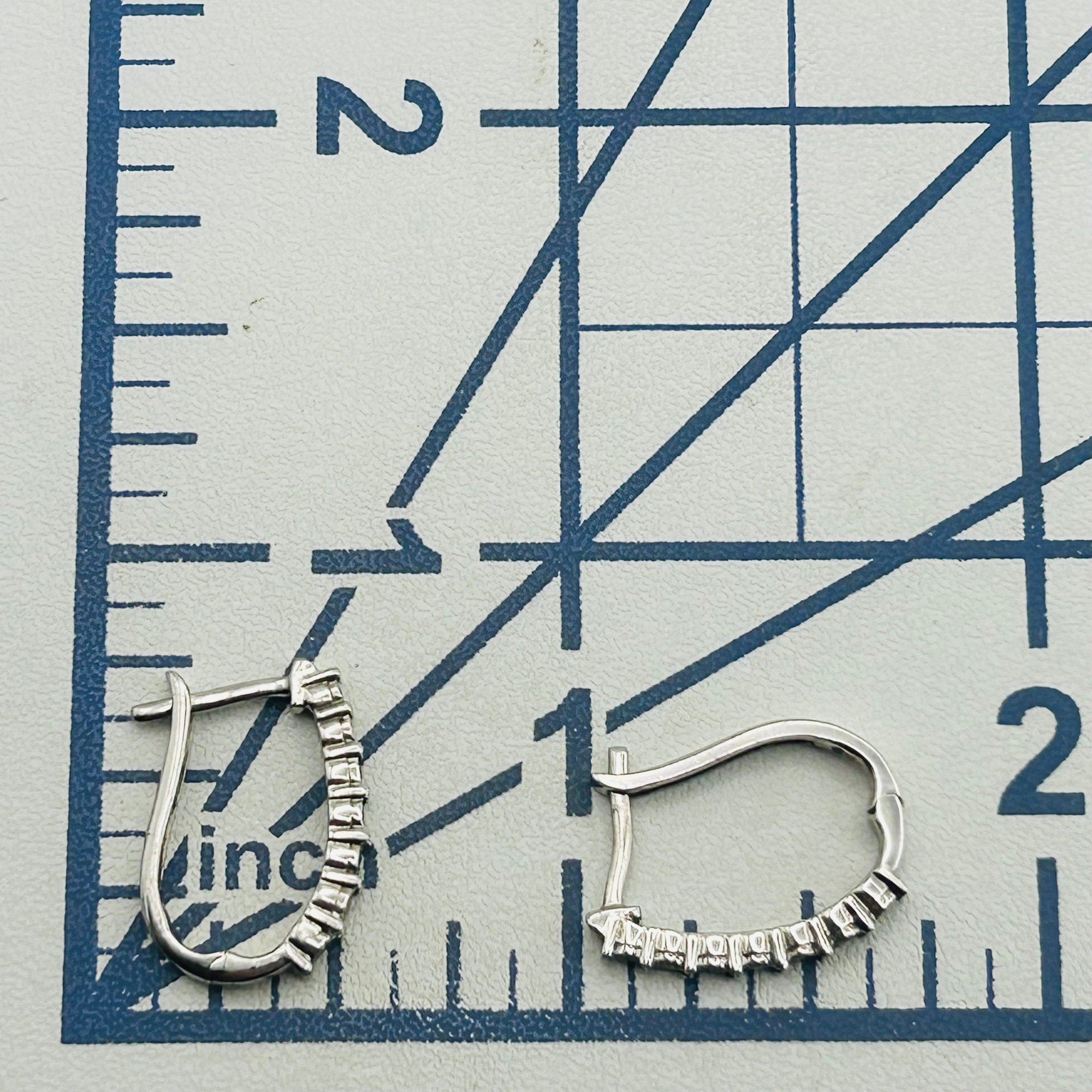 Signed Sterling Diamond Earrings