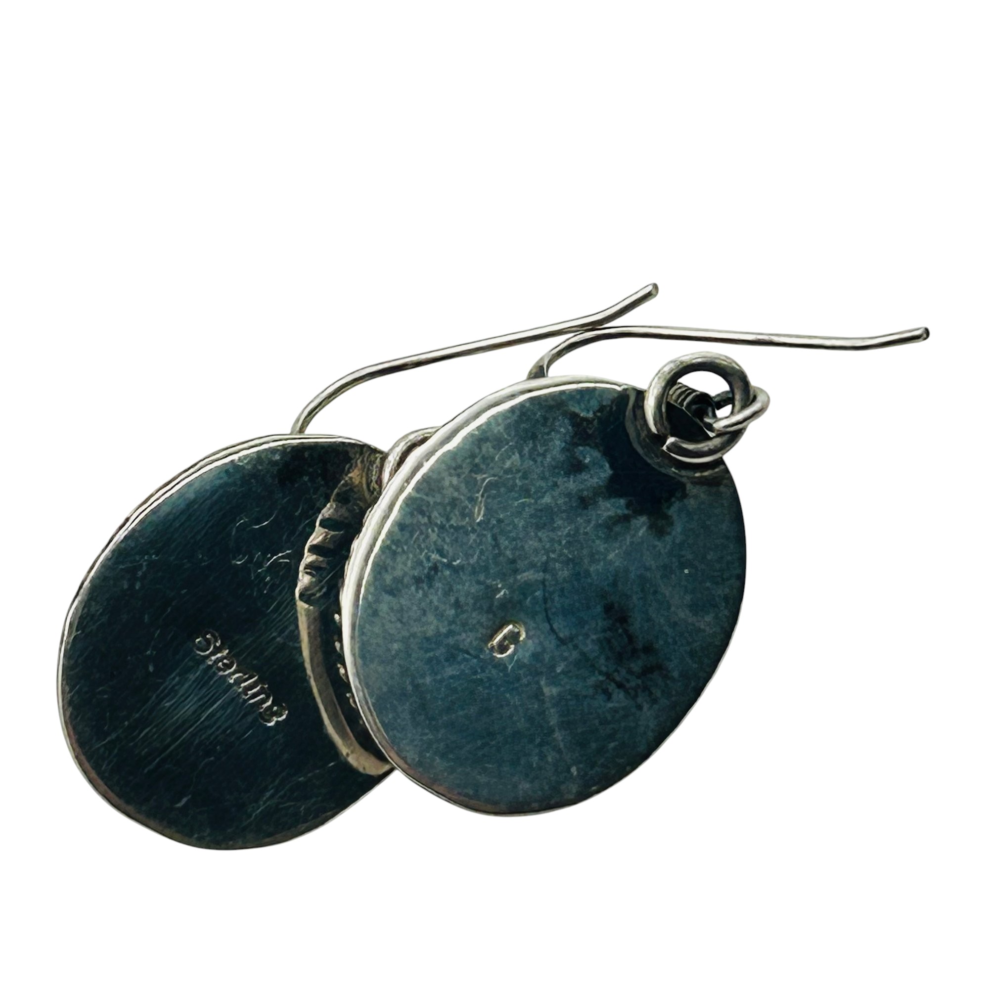 Southwest Sterling Amber Earrings