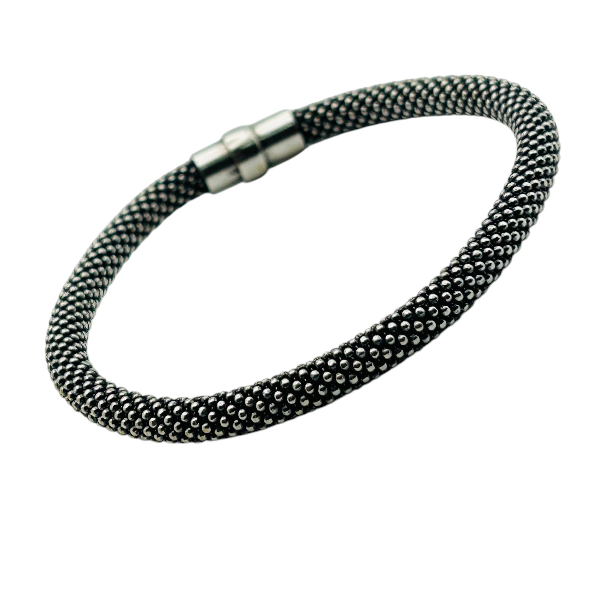 Sterling Popcorn Magnetic Chain Bracelet