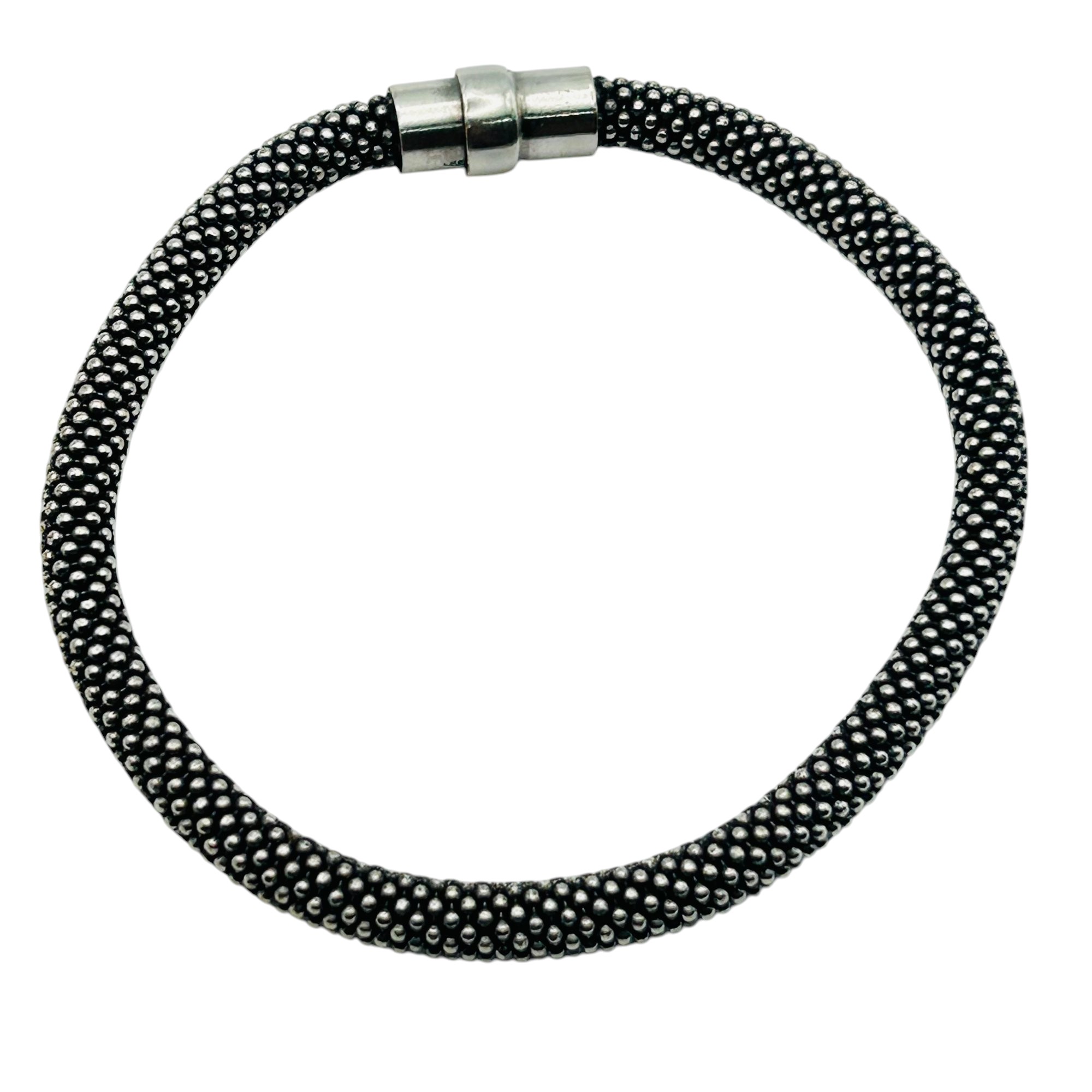 Sterling Popcorn Magnetic Chain Bracelet