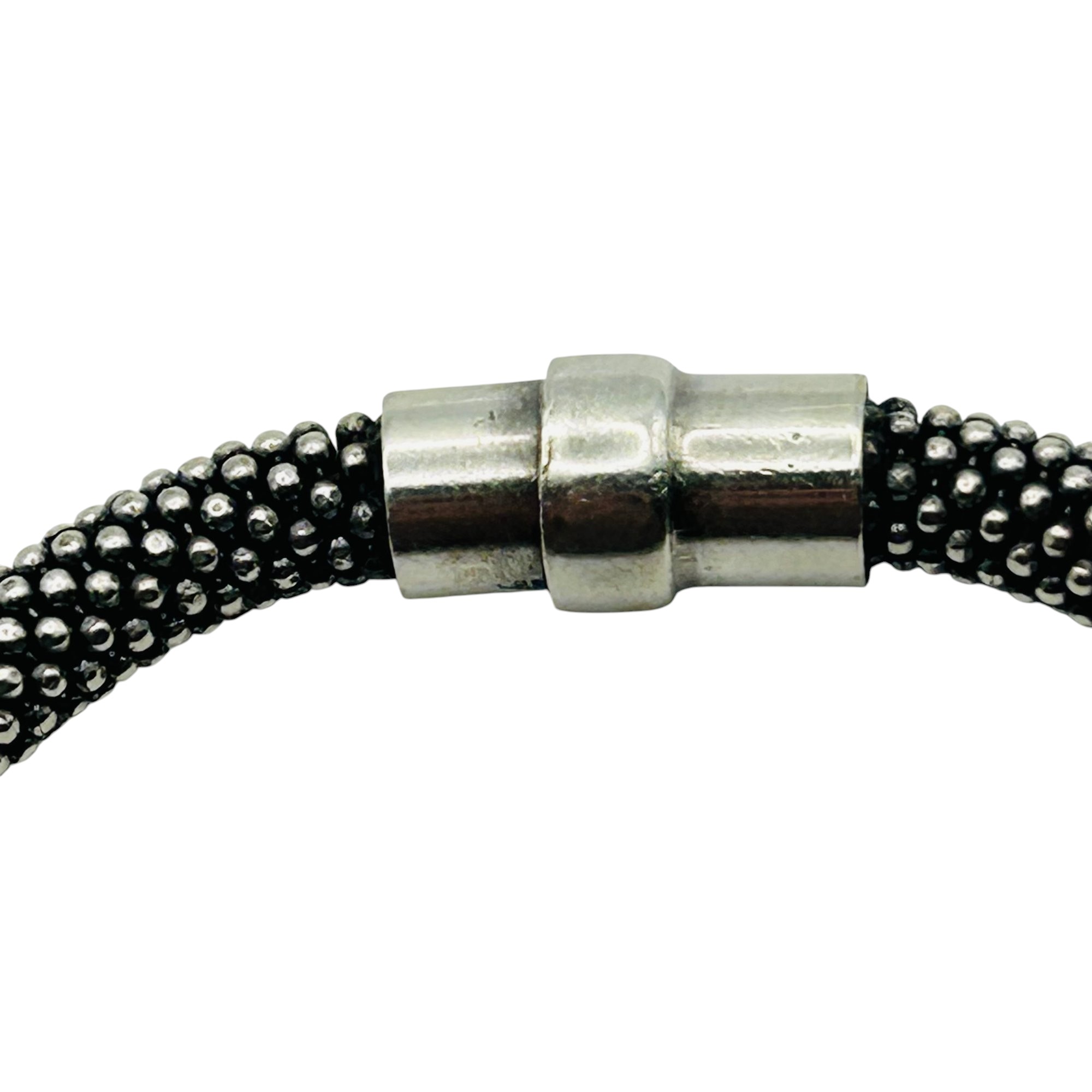 Sterling Popcorn Magnetic Chain Bracelet