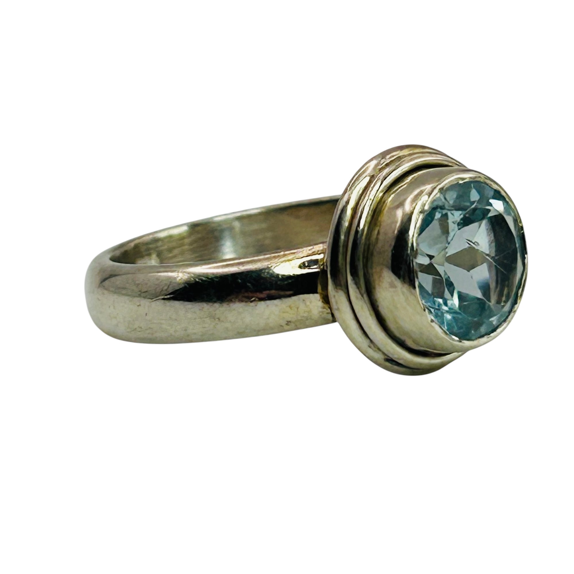 Sterling Topaz Ring Sz 6