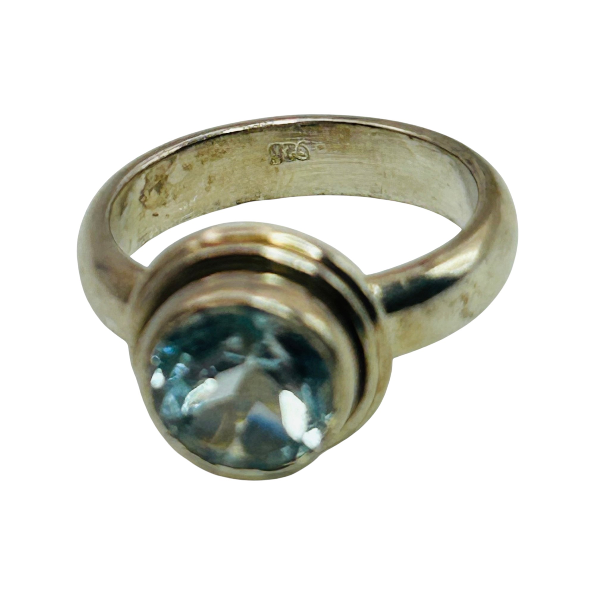 Sterling Topaz Ring Sz 6