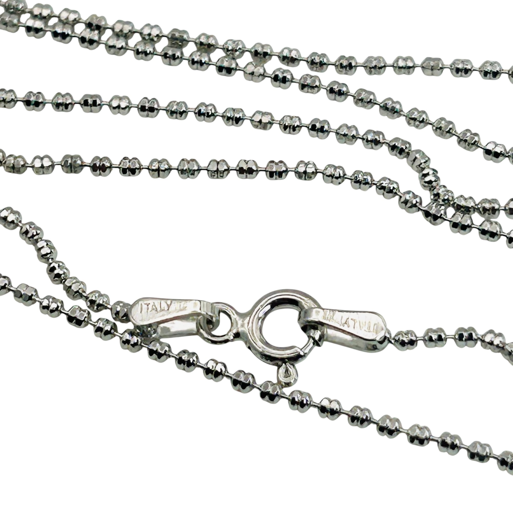 Italy Sterling Bead Chain Necklace