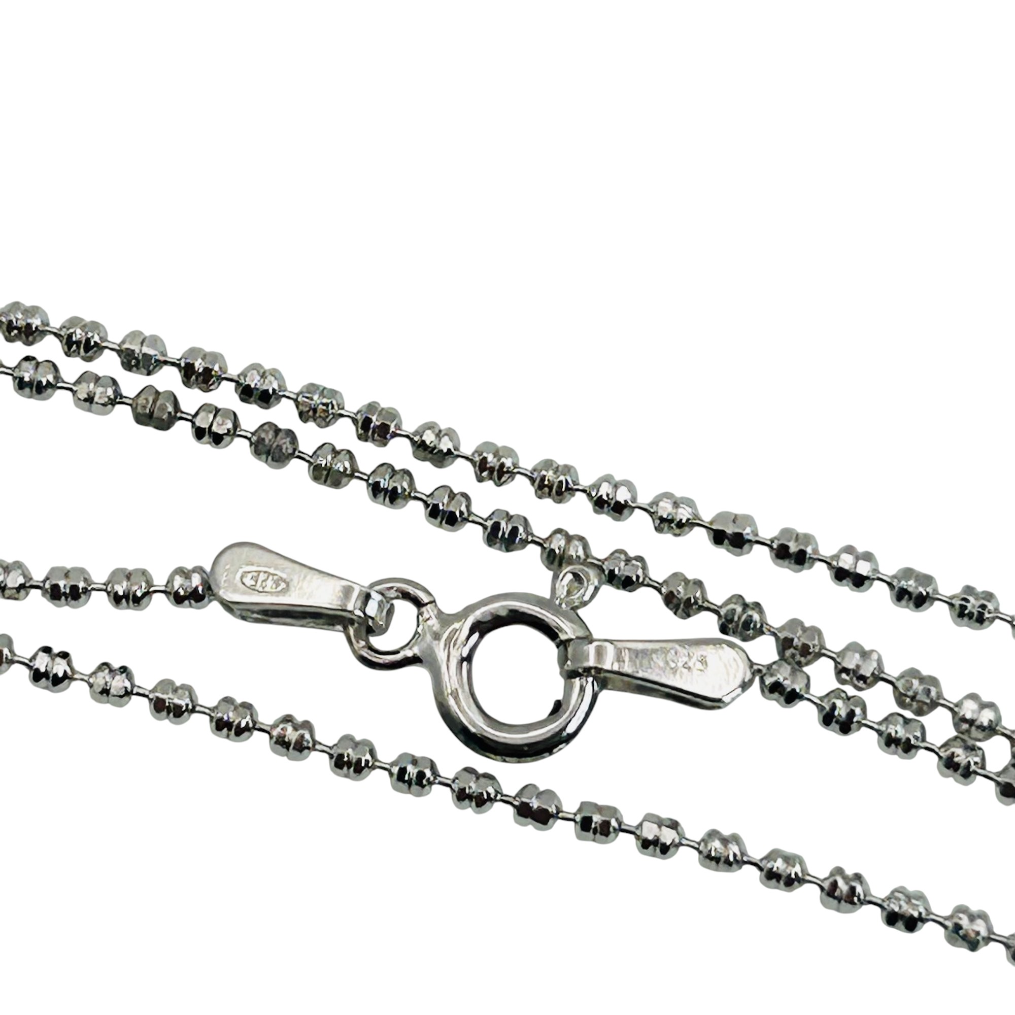 Italy Sterling Bead Chain Necklace