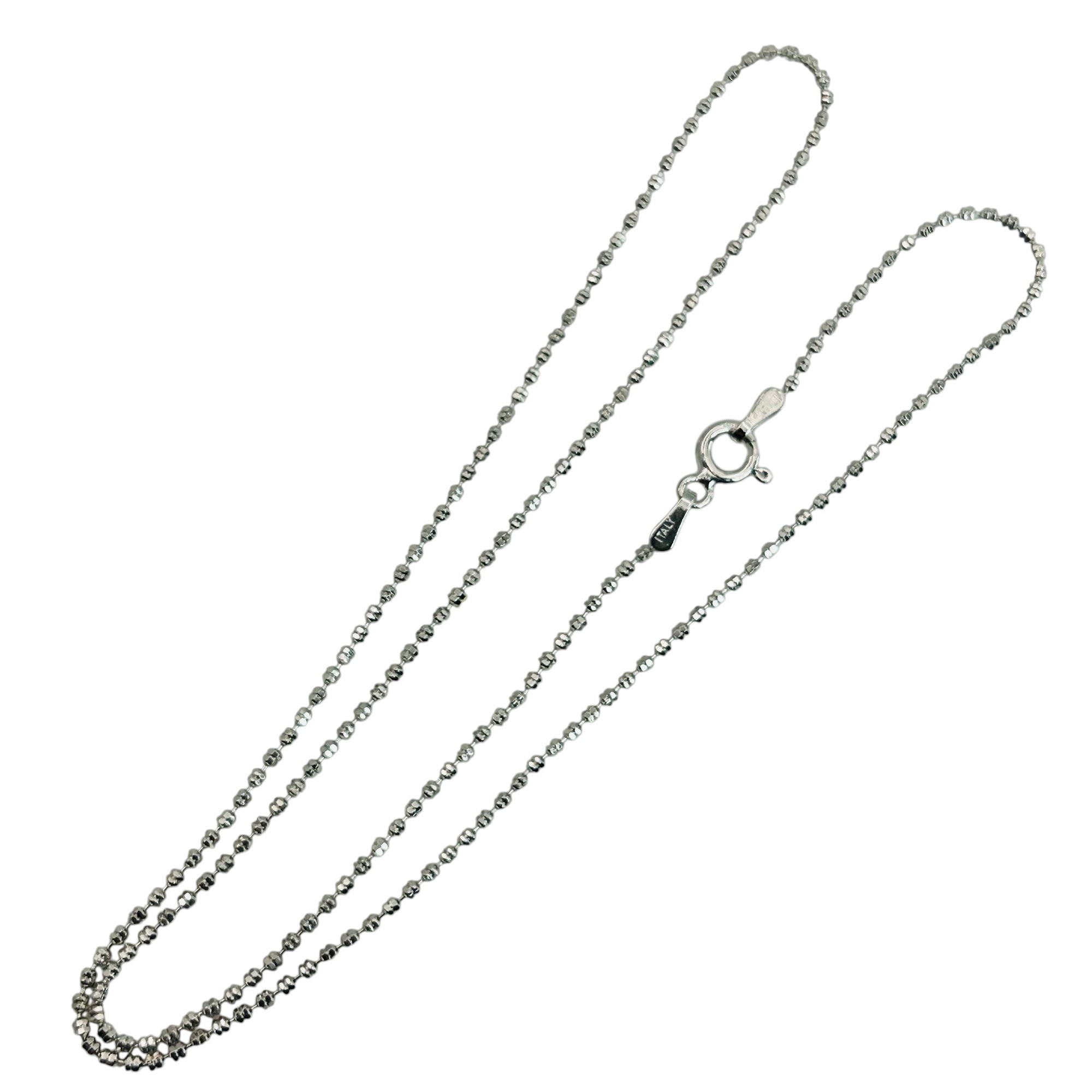 Italy Sterling Bead Chain Necklace