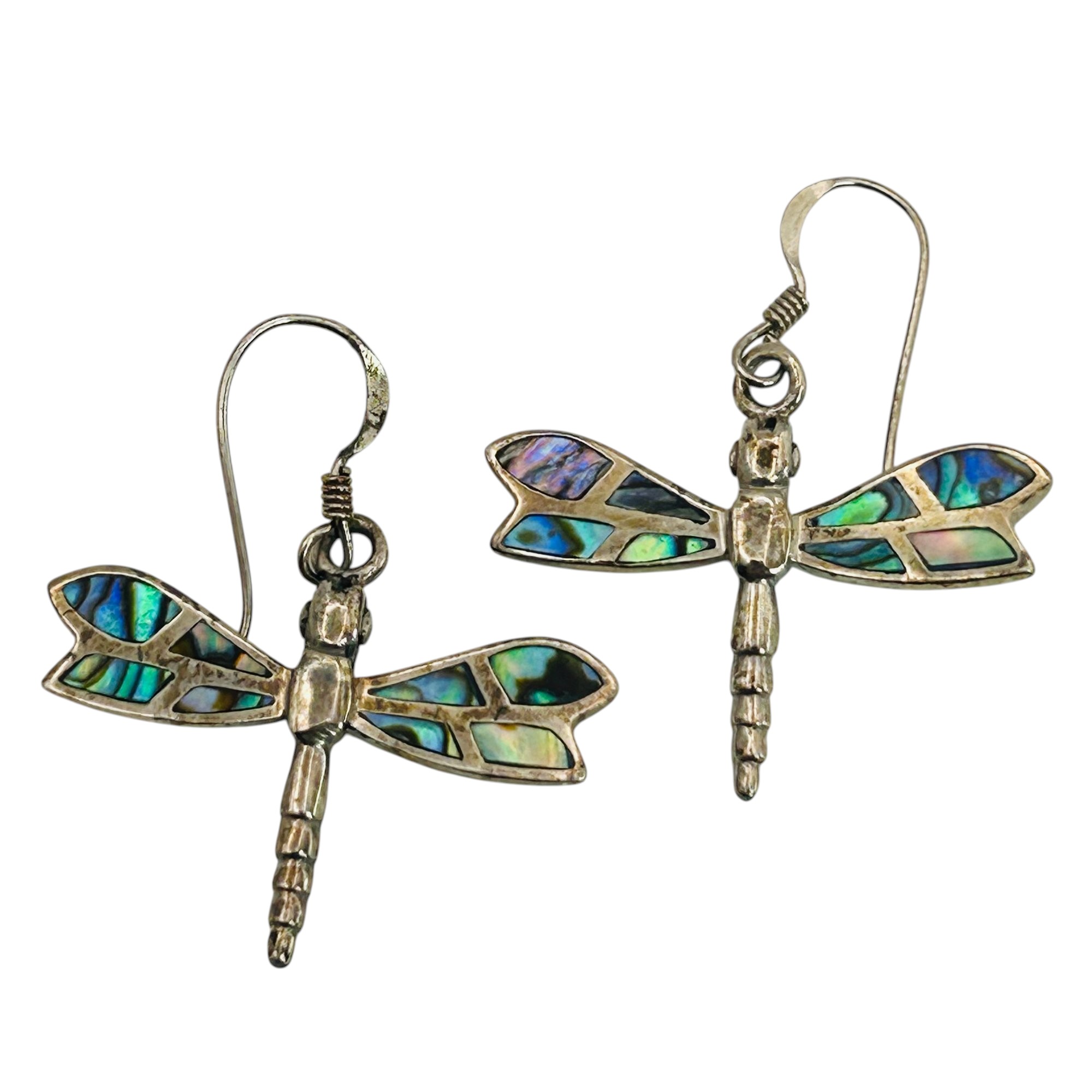 Sterling Abalone Dragonfly Earrings