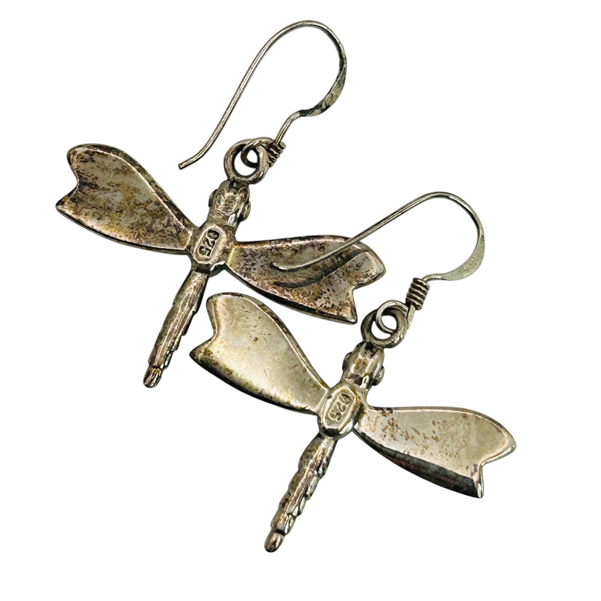 Sterling Abalone Dragonfly Earrings
