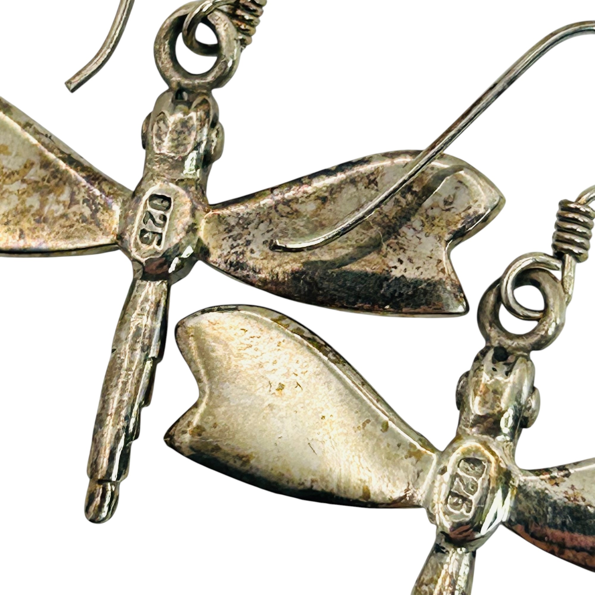 Sterling Abalone Dragonfly Earrings
