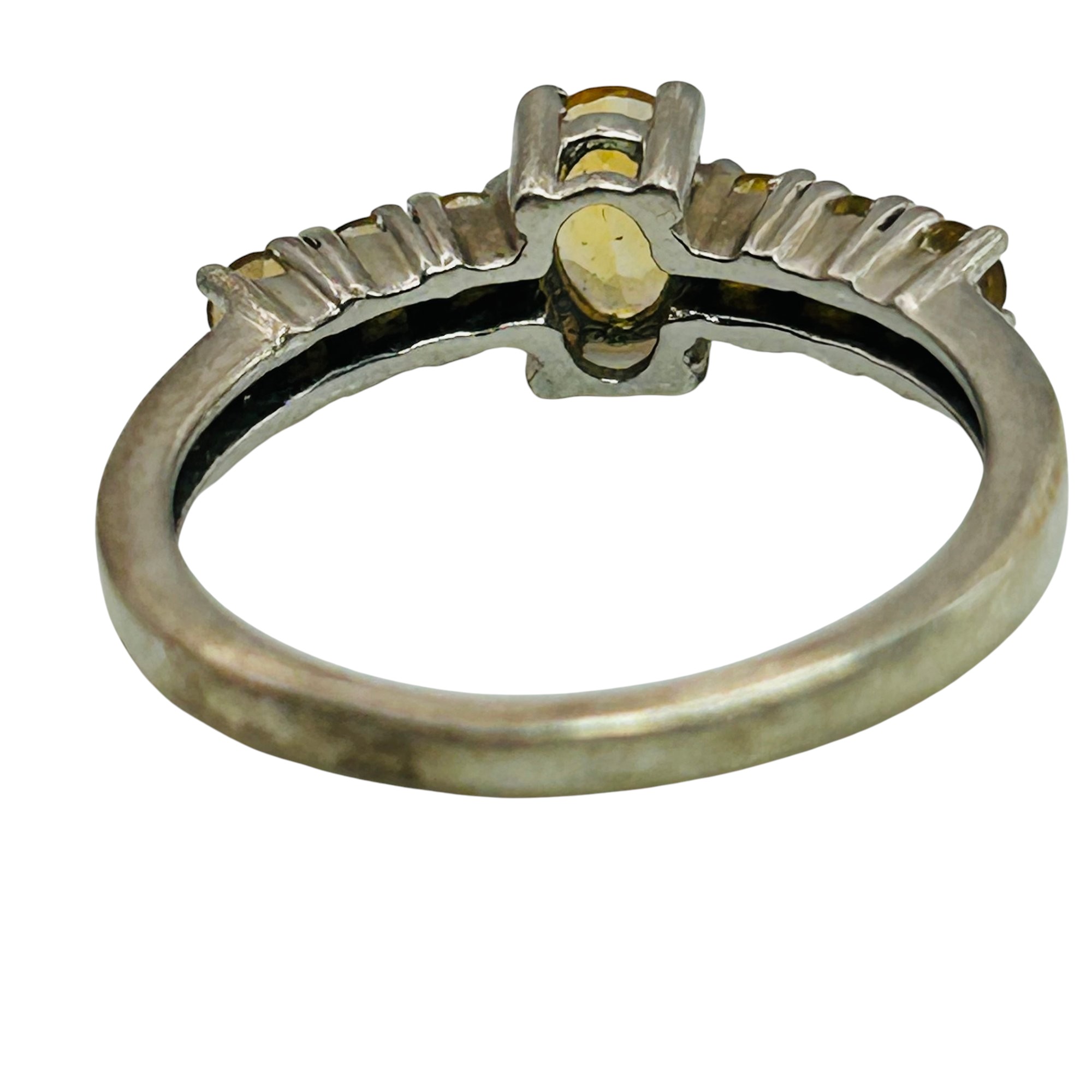 Sterling Citrine Chanel Ring Sz 7