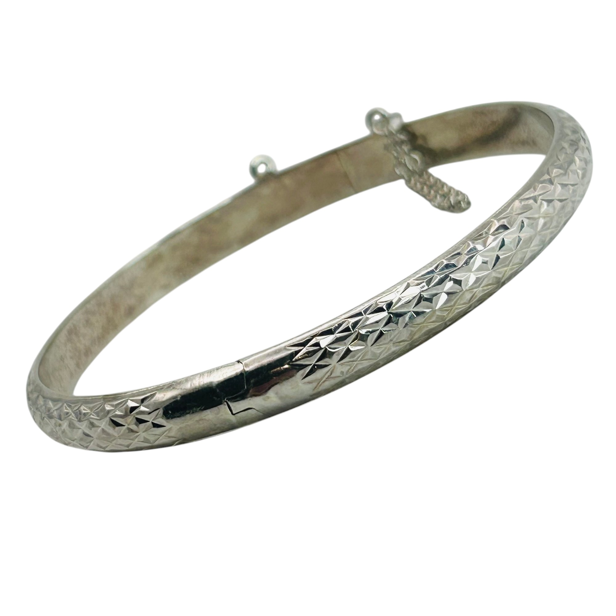 Sterling Bangle Textured Bracelet