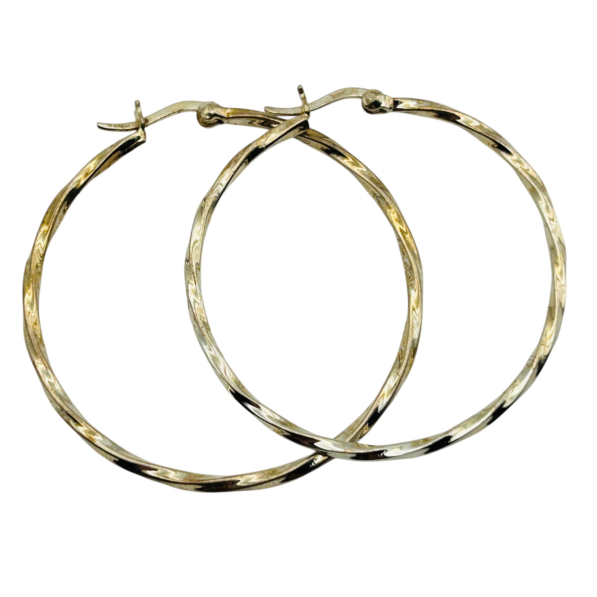 Sterling Twisted Hoop Earrings