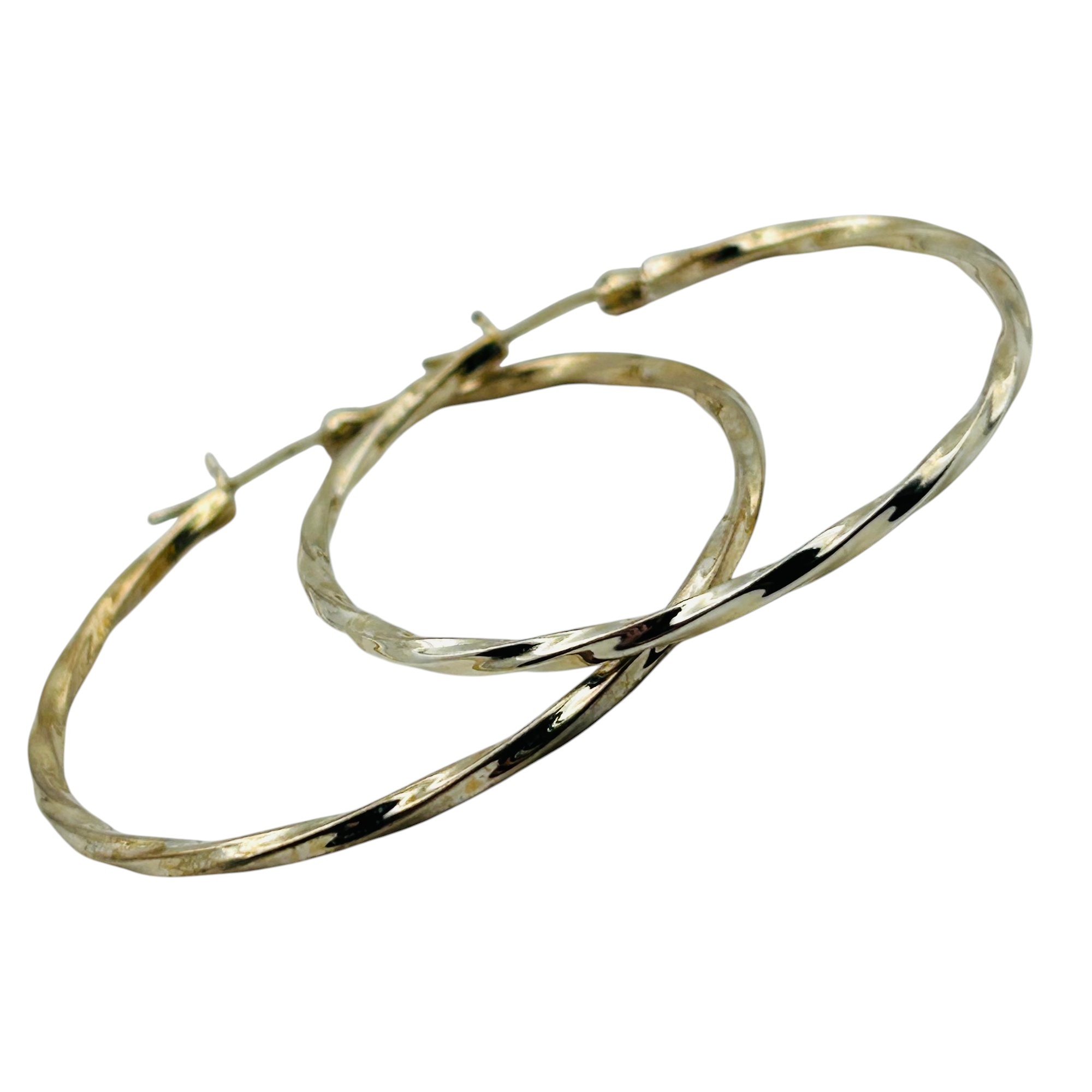 Sterling Twisted Hoop Earrings