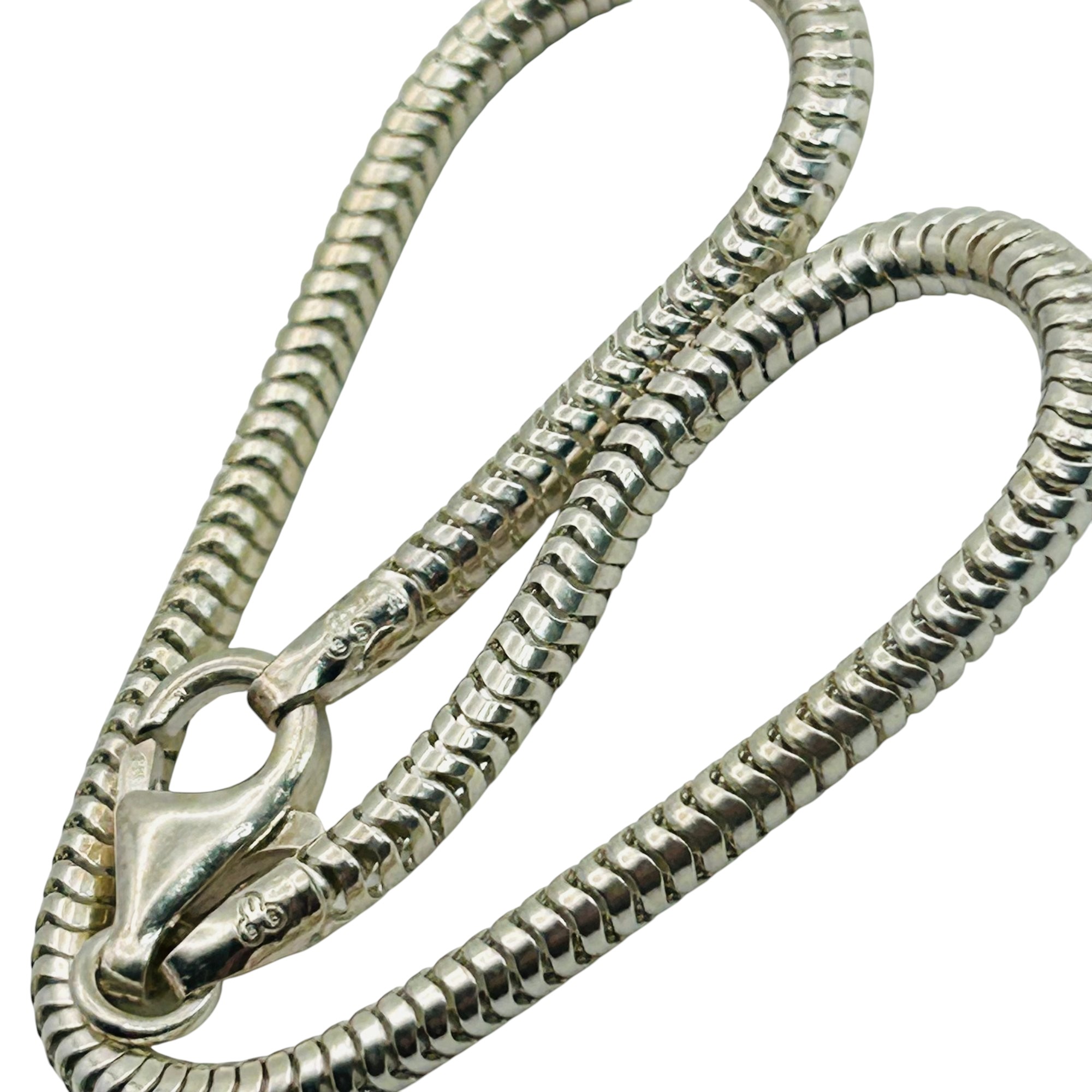 Signed Sterling Round Snake Chain Bracelet