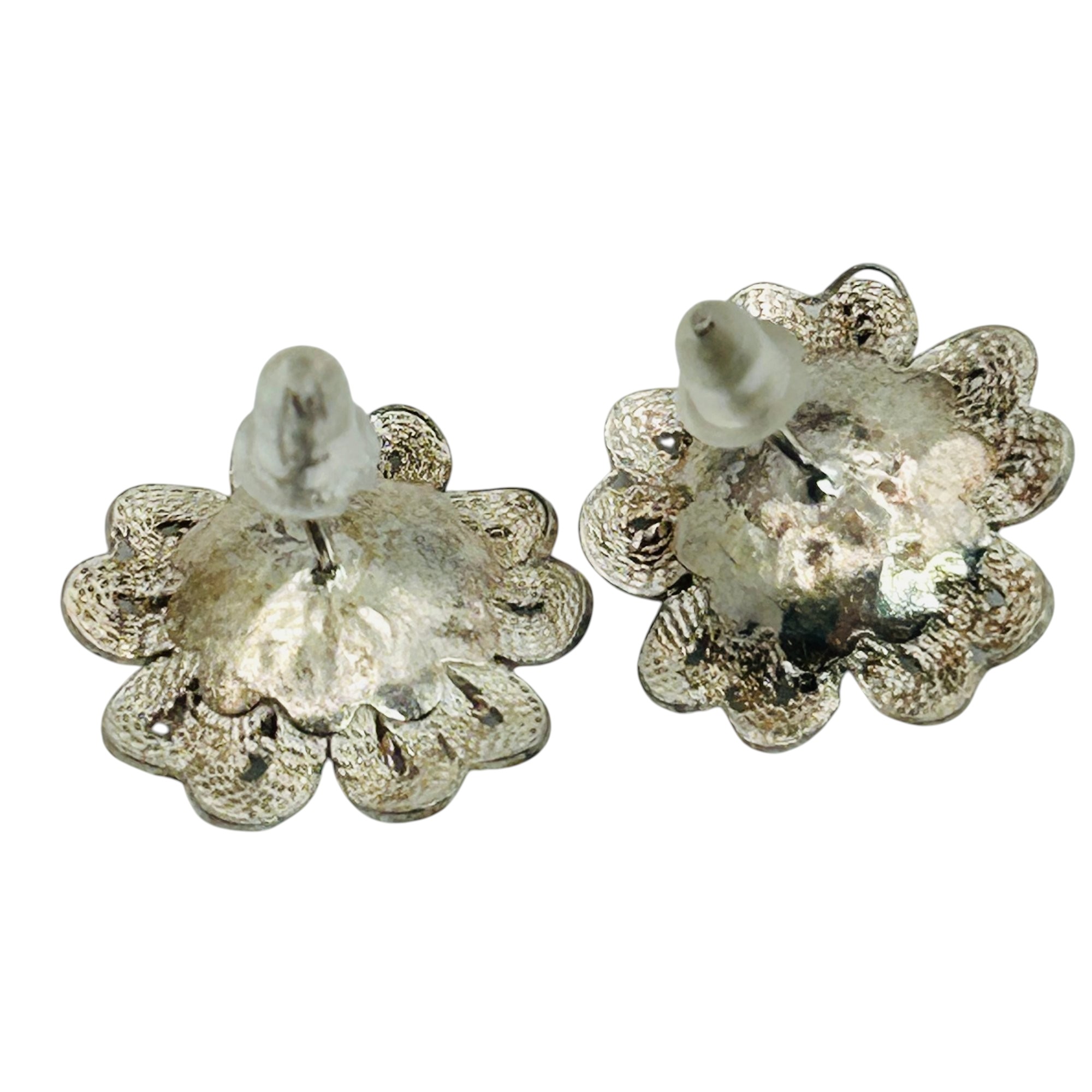 Sterling Filigree Flower Earrings