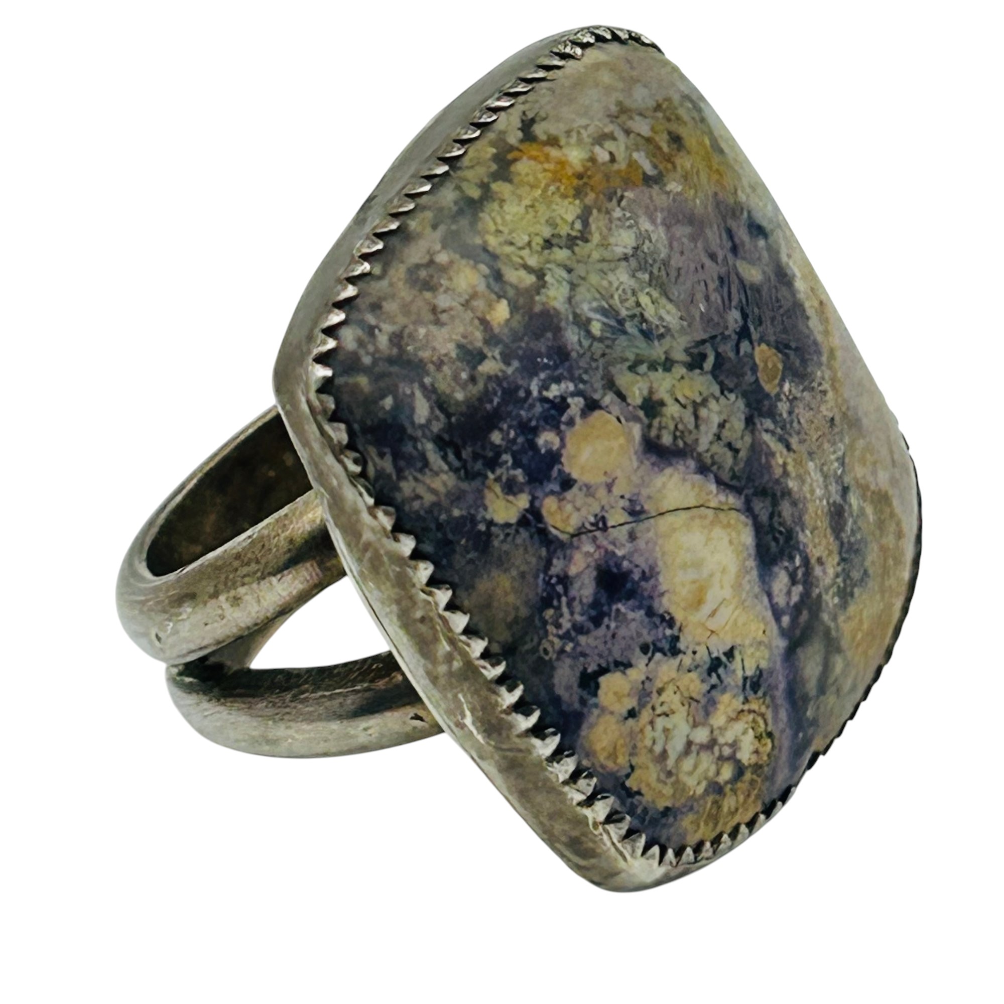 Sterling Tiffany Stone Ring Sz 6