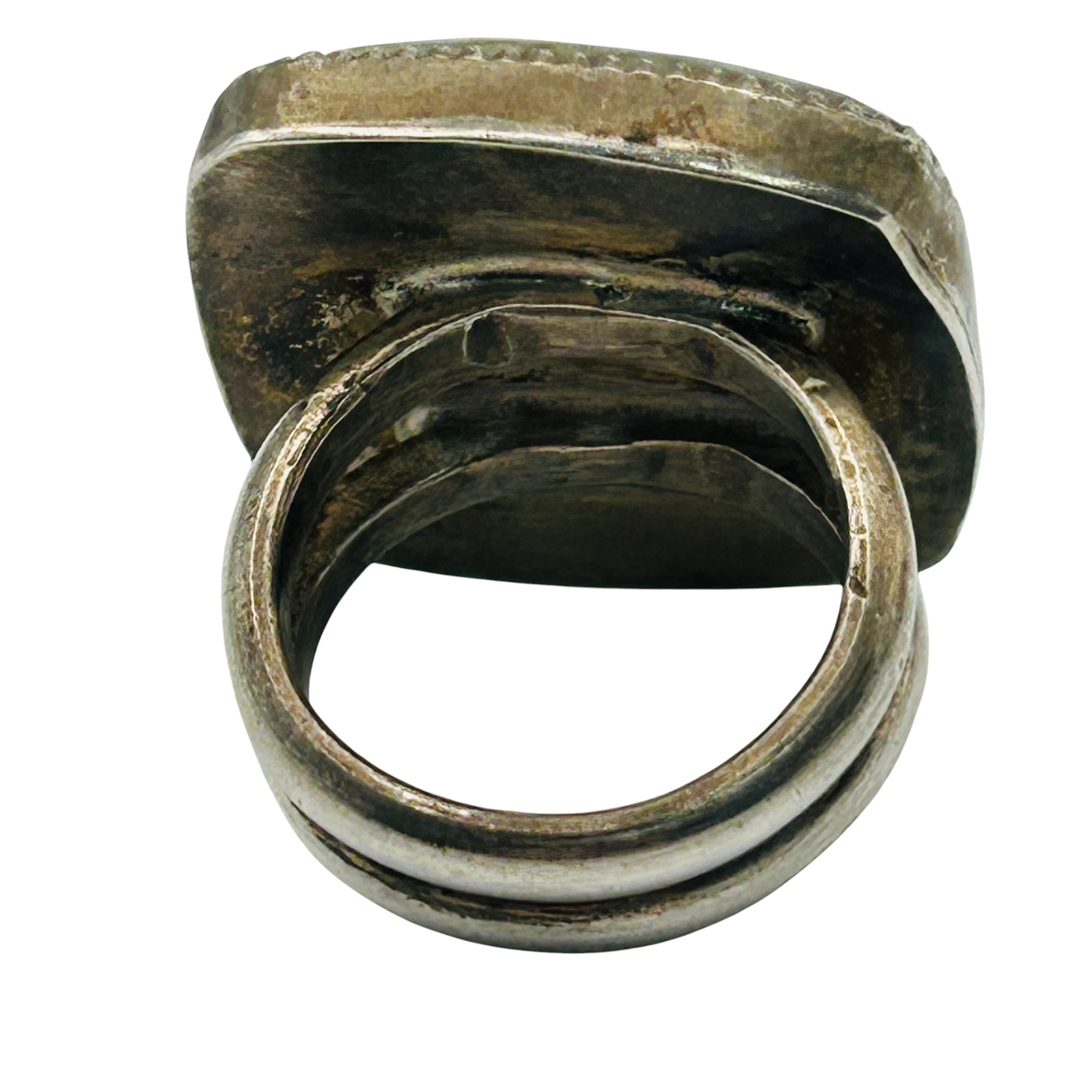 Sterling Tiffany Stone Ring Sz 6