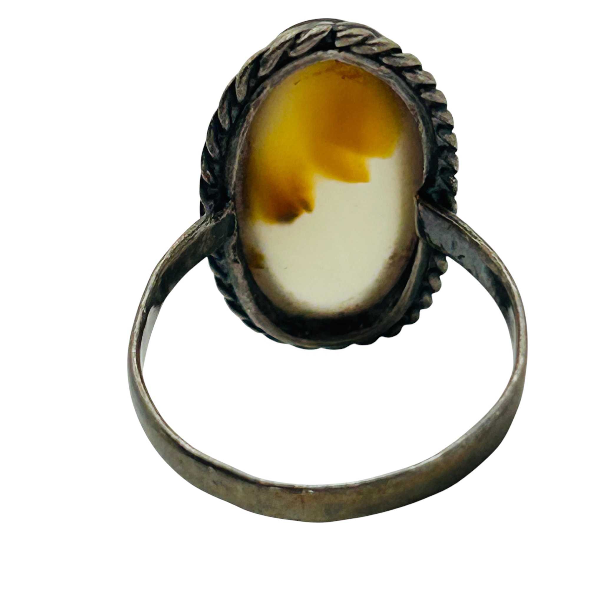 Sterling Agate Ring Sz 8