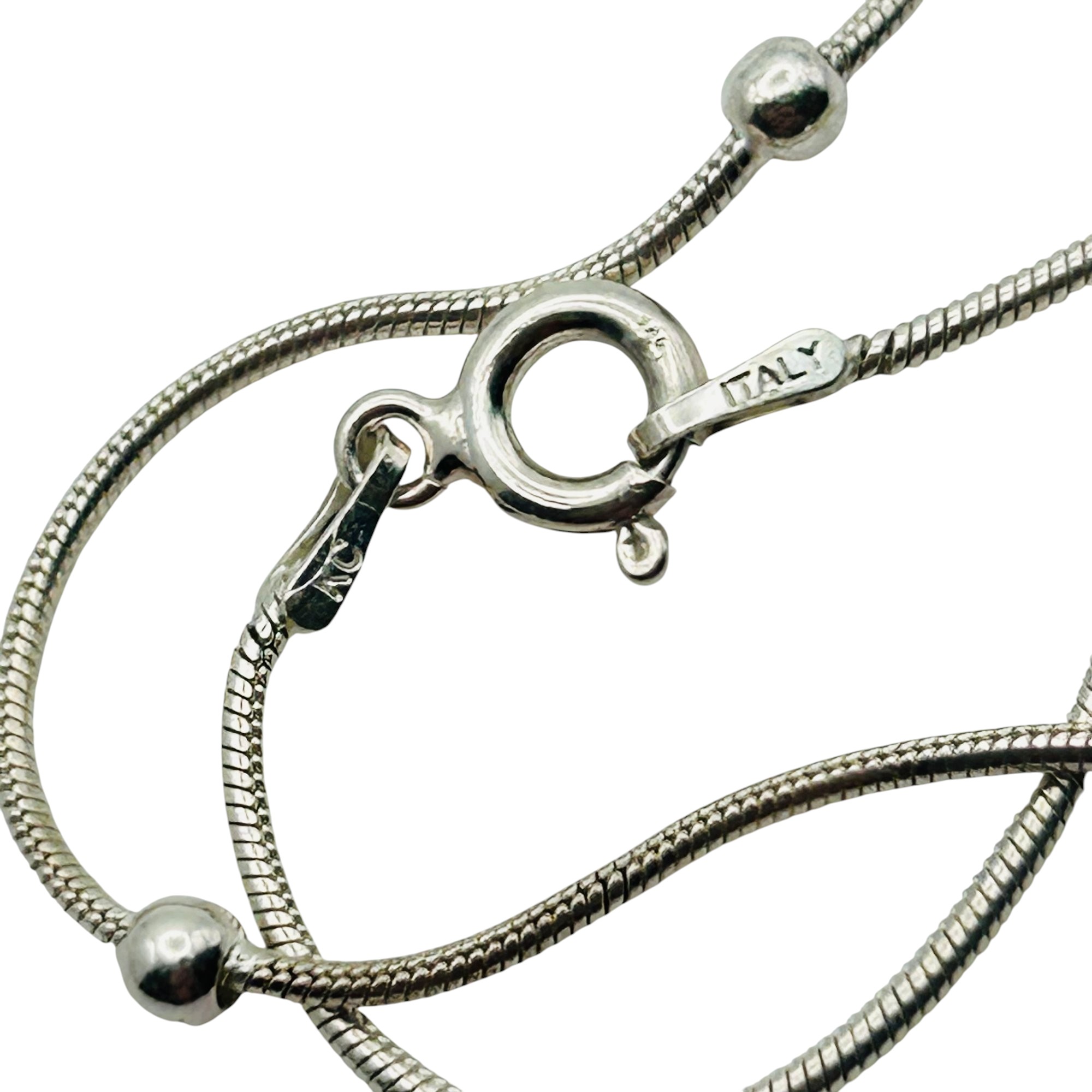 Signed Italy Sterling Round Snake Chain Bracelet