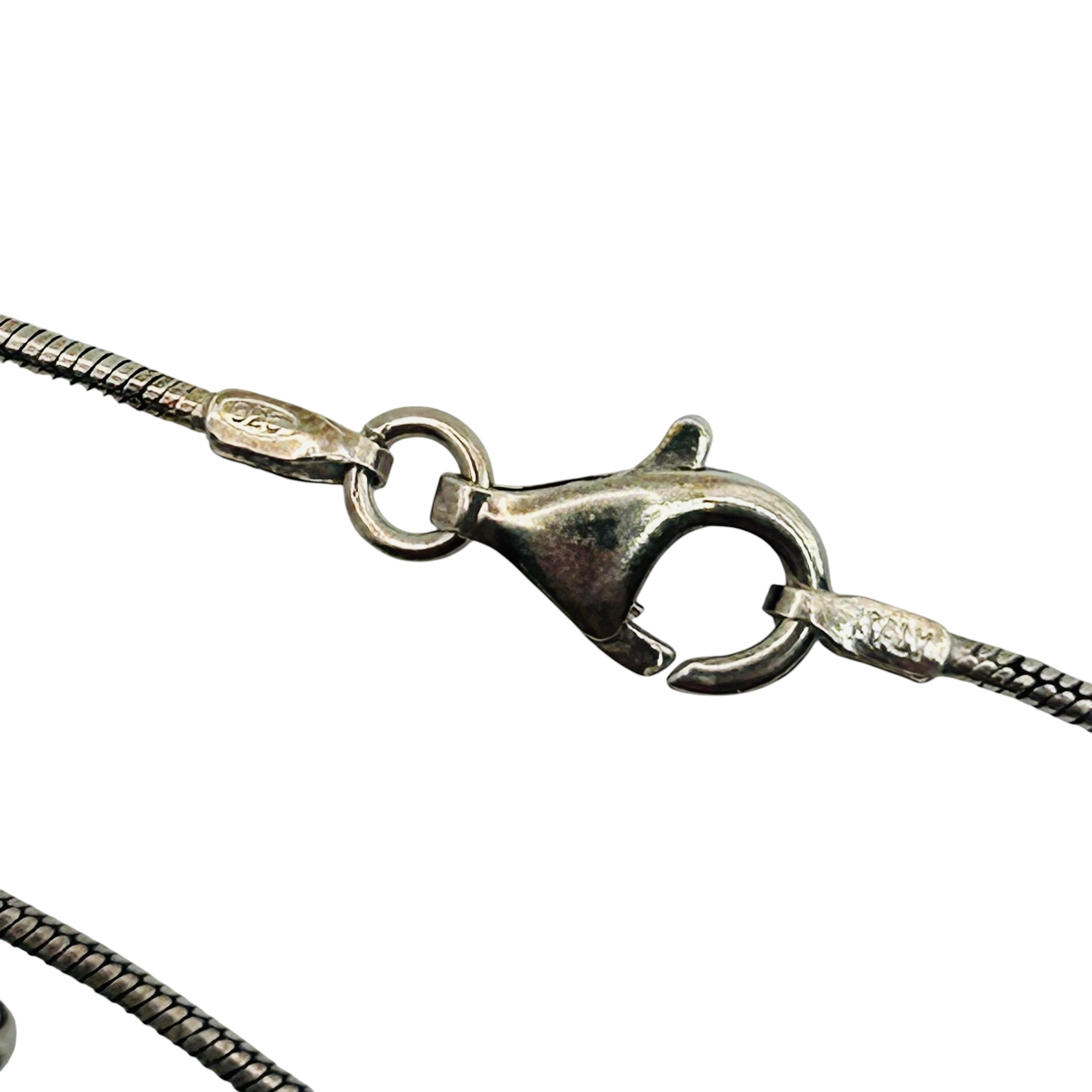 Italy Sterling Round Snake Beaded Chain Necklace