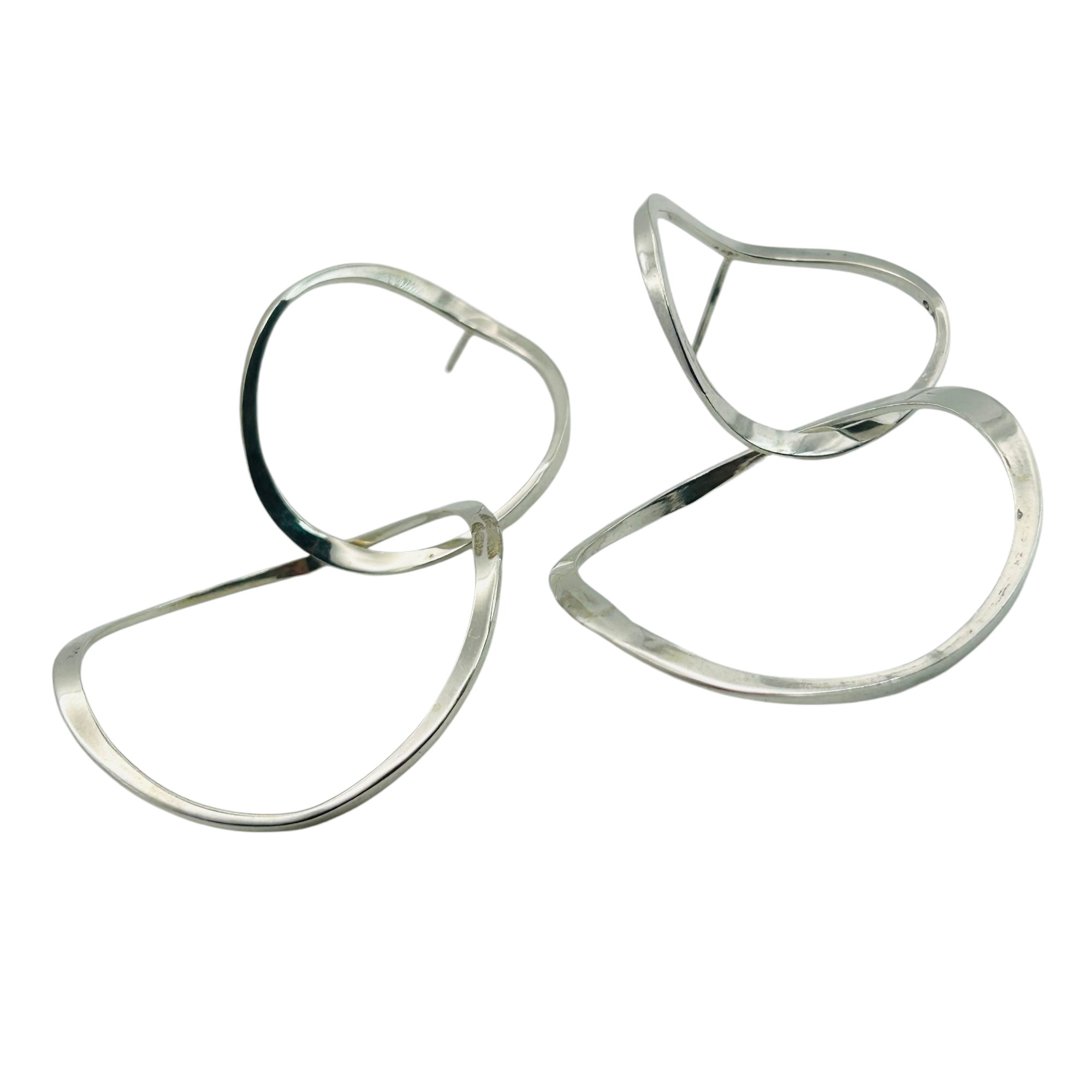 Taxco Mexico Sterling Round Dangle Earrings