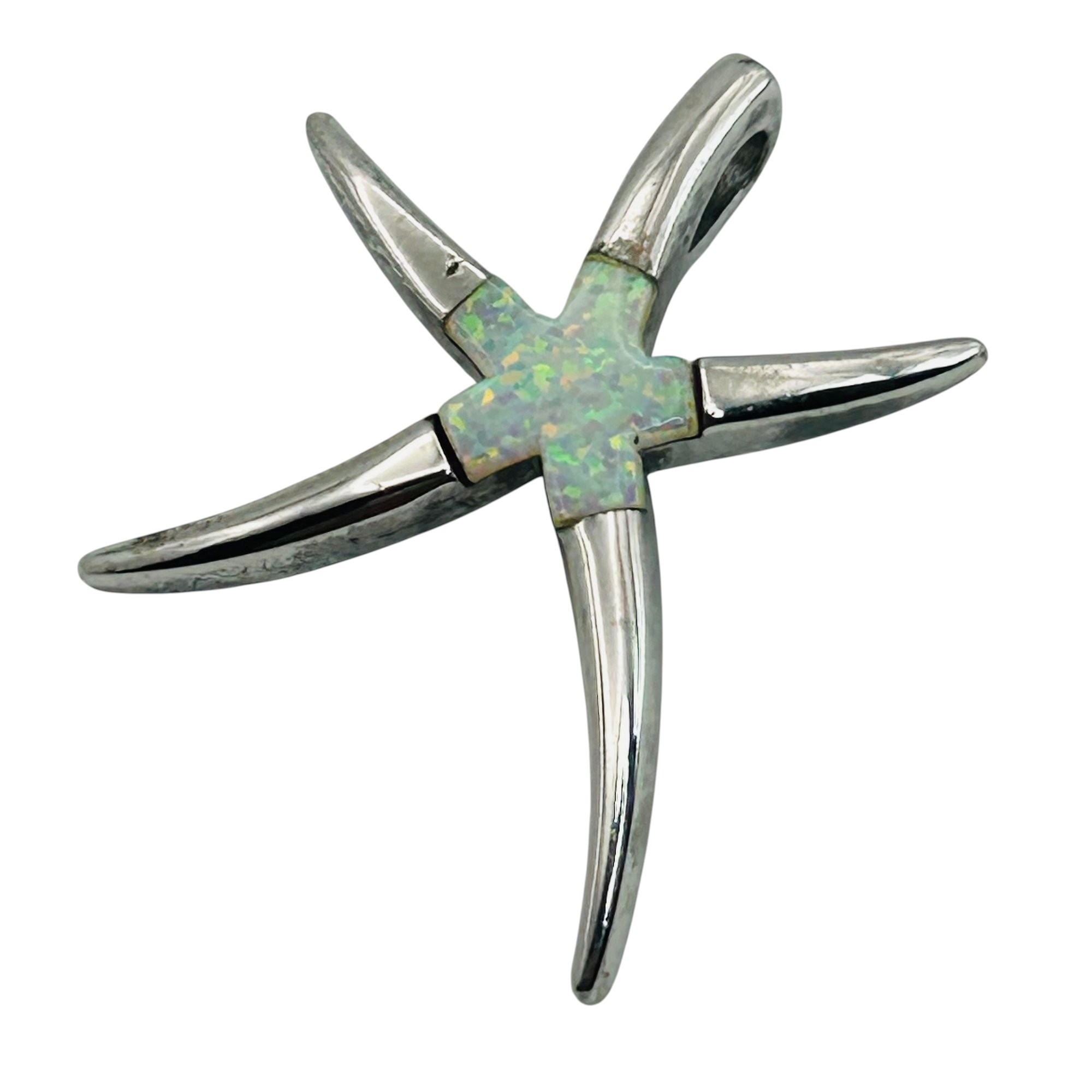 Sterling Opal Starfish Pendant
