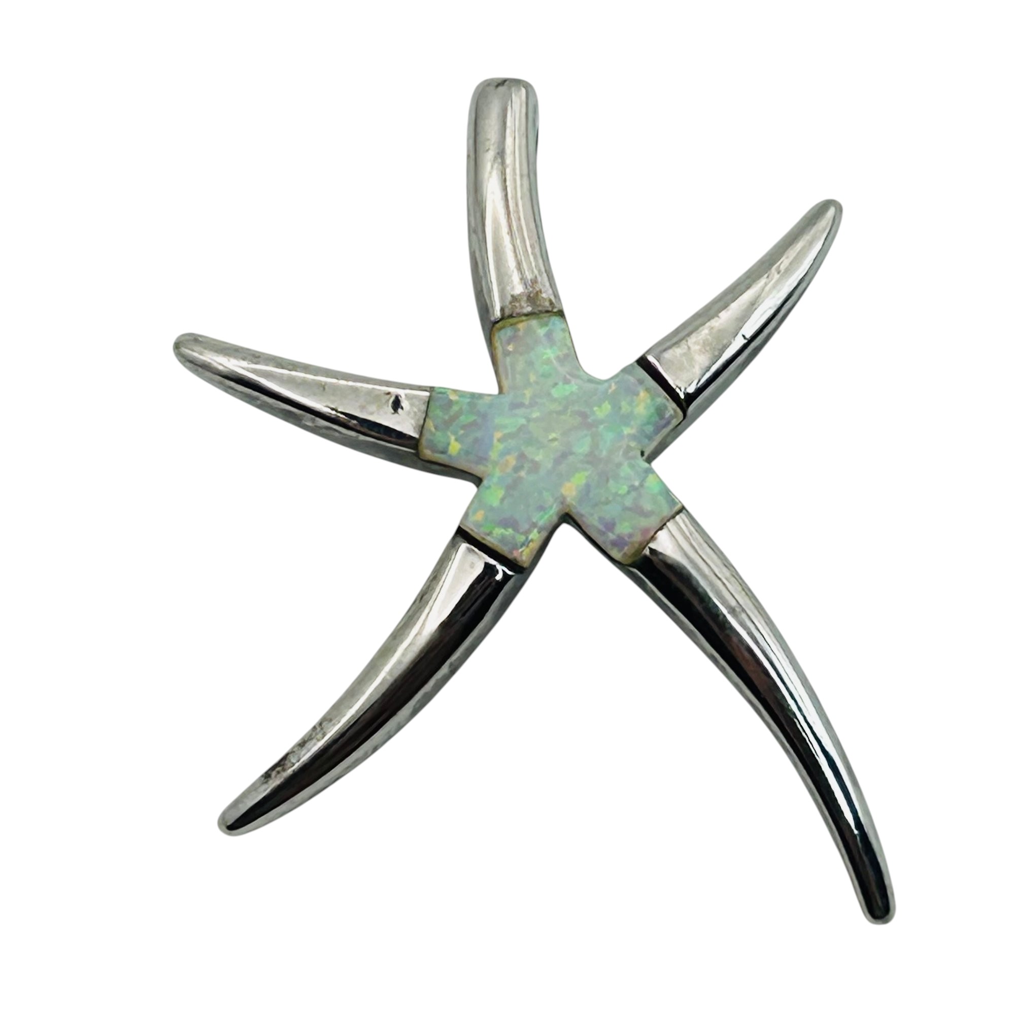 Sterling Opal Starfish Pendant
