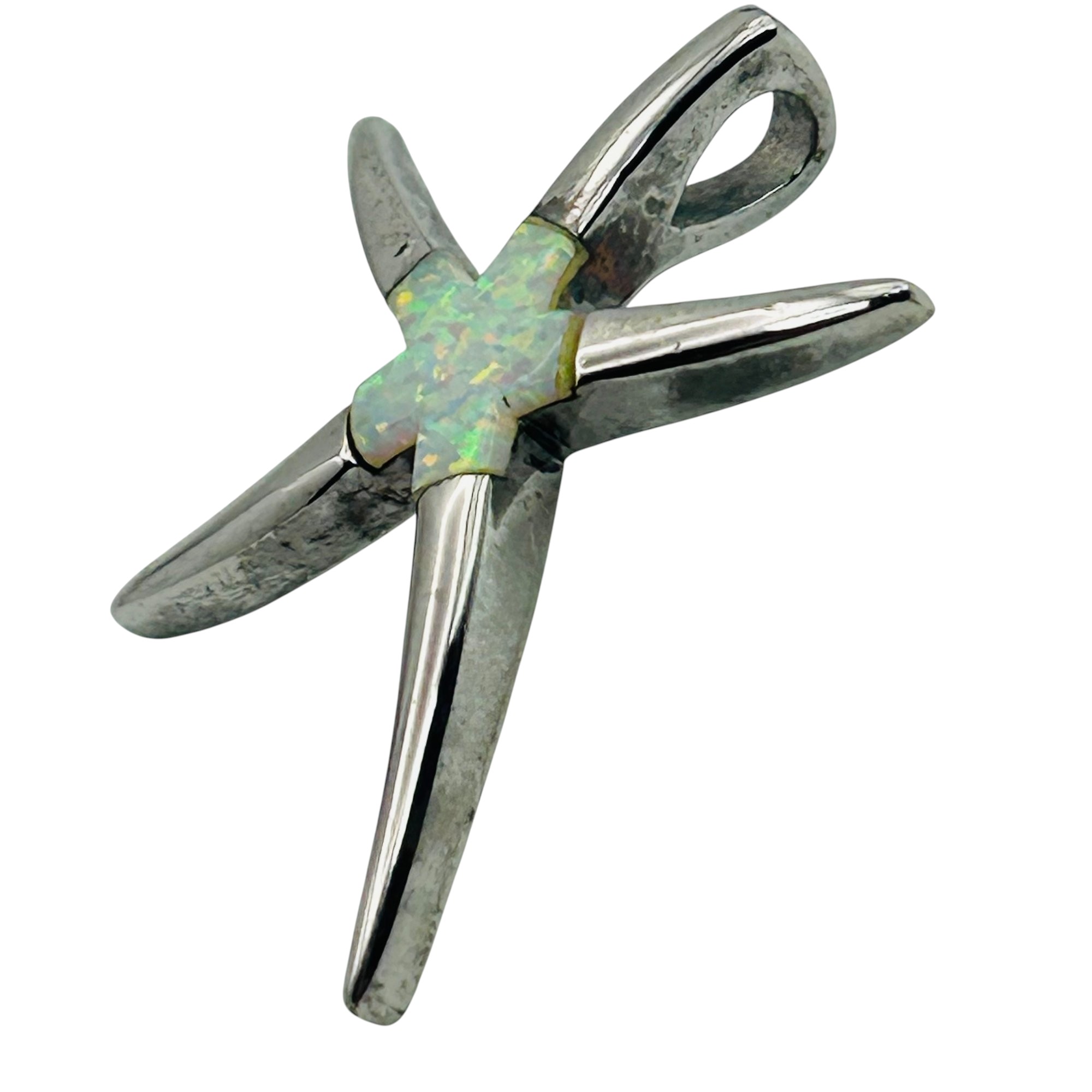 Sterling Opal Starfish Pendant